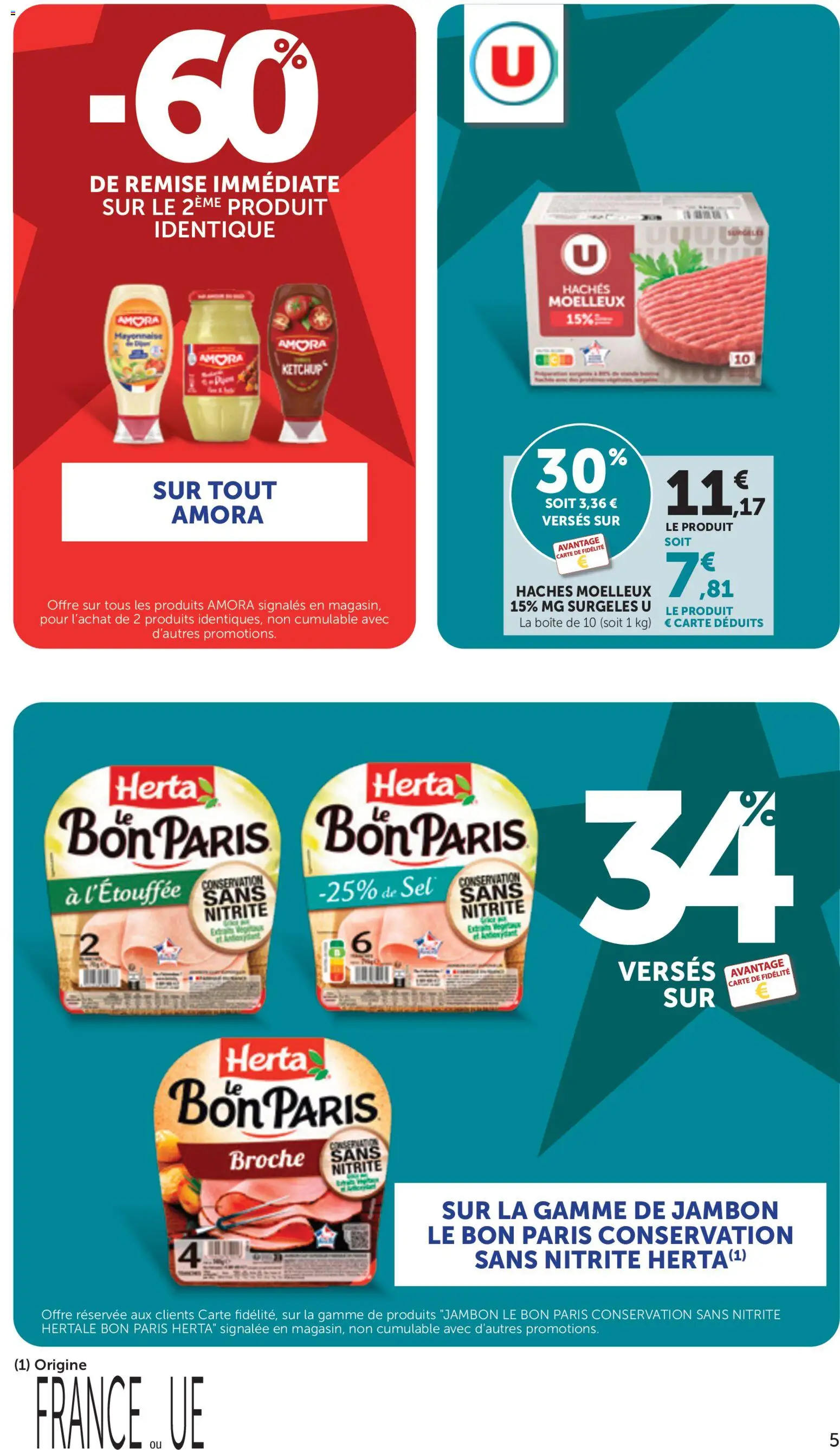 {H1} | Page: 5 | Produits: Sel, Mayonnaise, Jambon, Ketchup