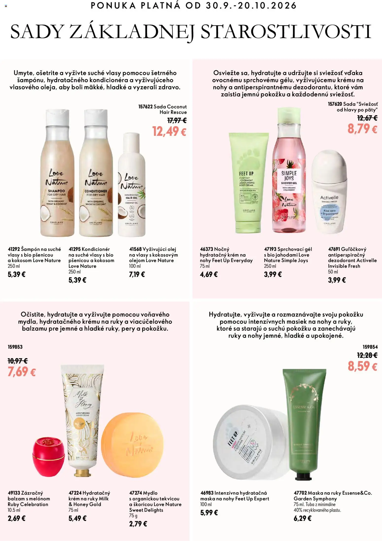 Nové Oriflame akcie – leták je platný od 30.09.2026 | Strana: 3 | Produkty: Olej, Aloe Vera, Dezodorant, Krém