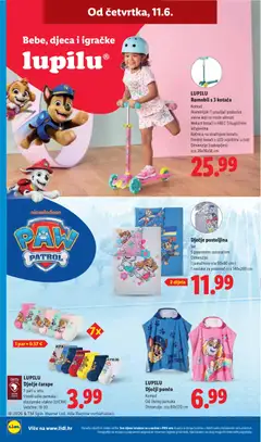 Dječje posteljina, Set s patentnim zatvaračem. Dimenzije: 1 jastučnica cca 60x80 cm i 1 navlaka za pokrivač cca 140x200 cm. - Pregled kataloga iz trgovine Lidl, vrijedi od 08.06.2026 | Stranica: 52