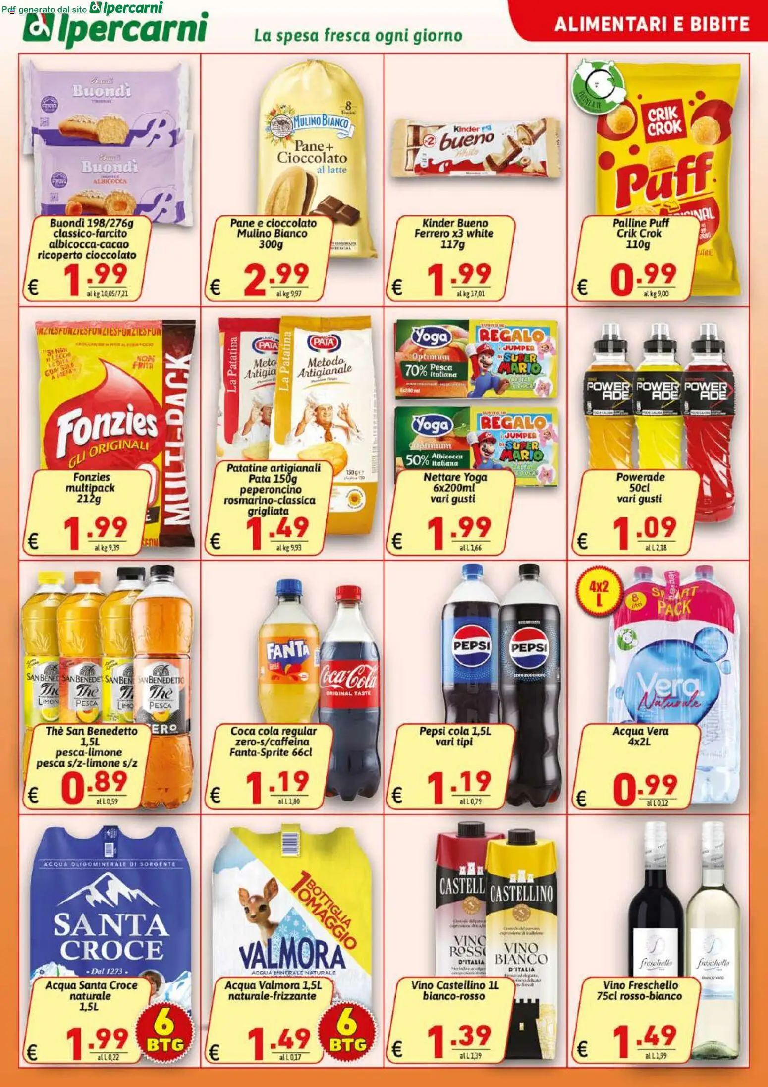 Volantino Ipercarni del 08.05.2026 | Pagina: 13 | Prodotti: Pesca, Fanta, Pepsi, Bottiglia