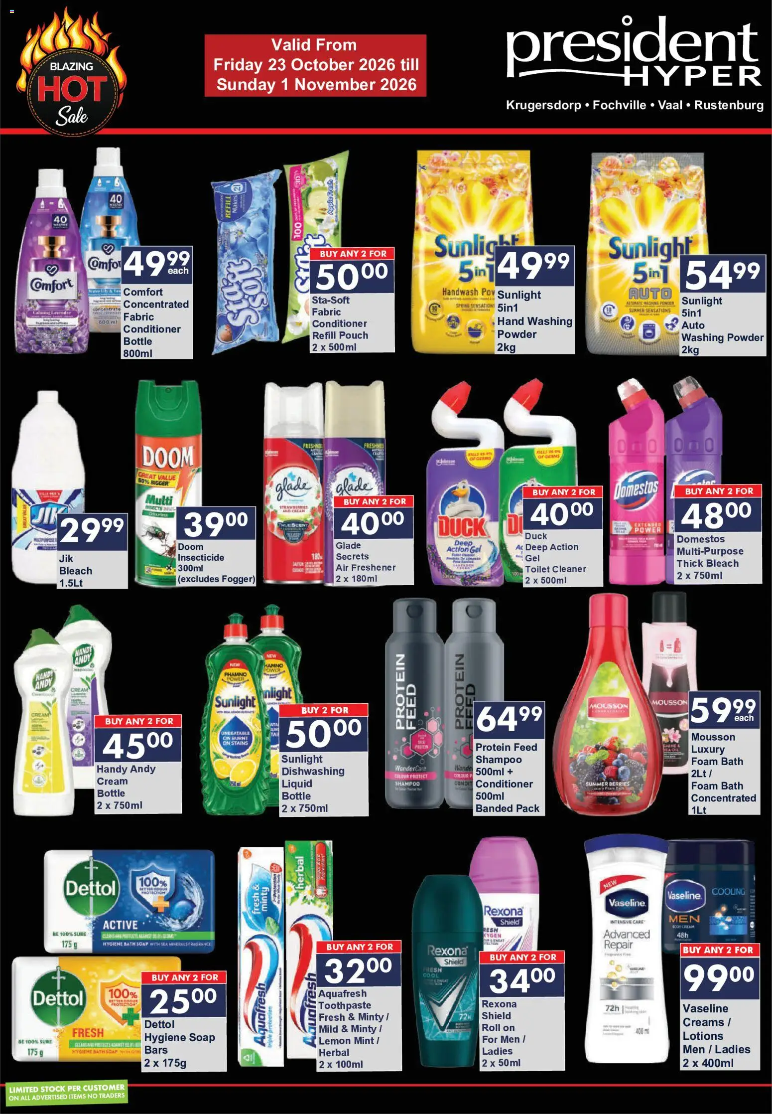 New President Hyper catalogue – valid from 23/10/2026 | Page: 5 | Products: Protein, Cream, Stock, Foam