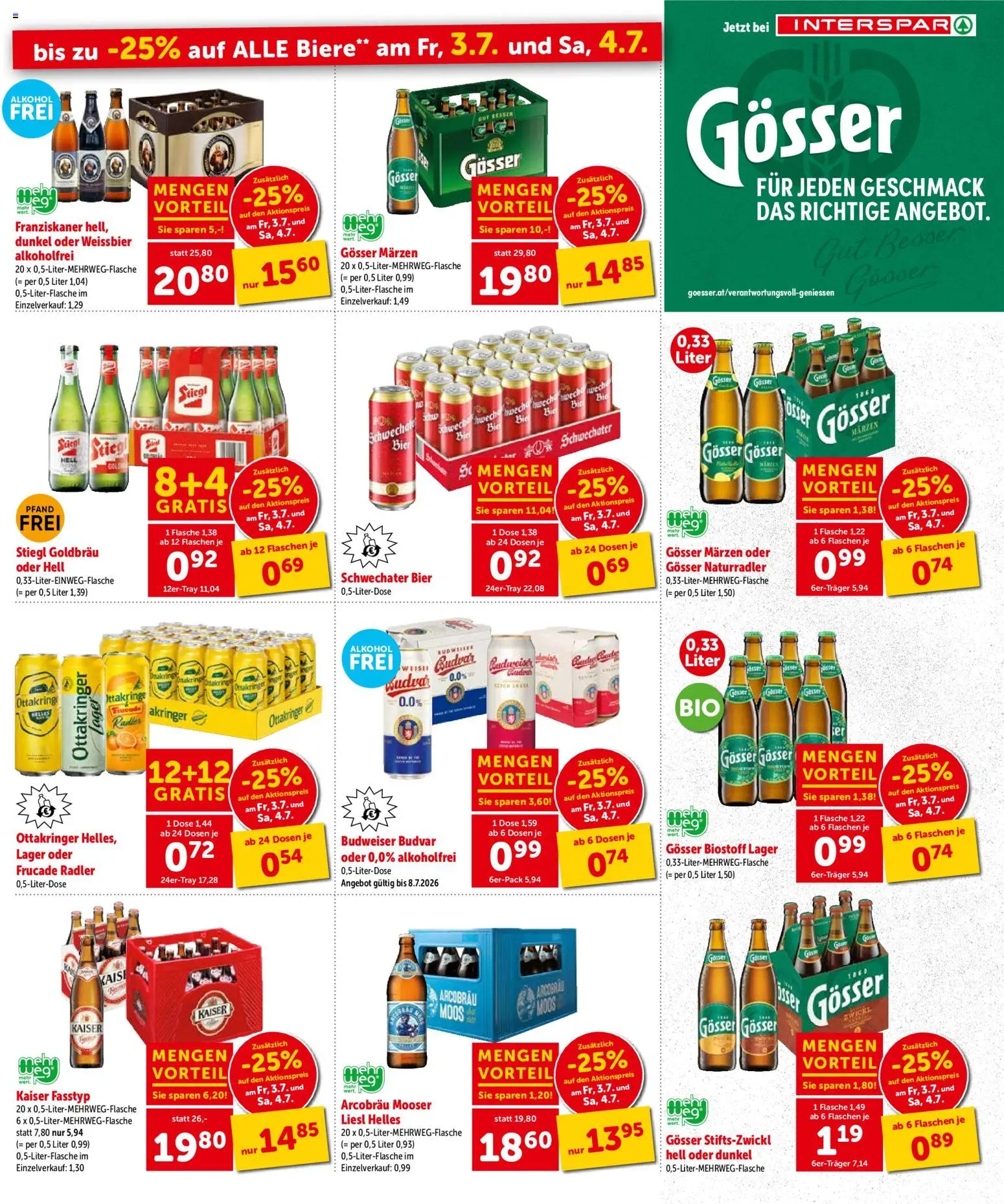 Interspar Flugblatt - Oberösterreich gültig ab 01.07.2026 | Seite: 3 | Produkte: Bier