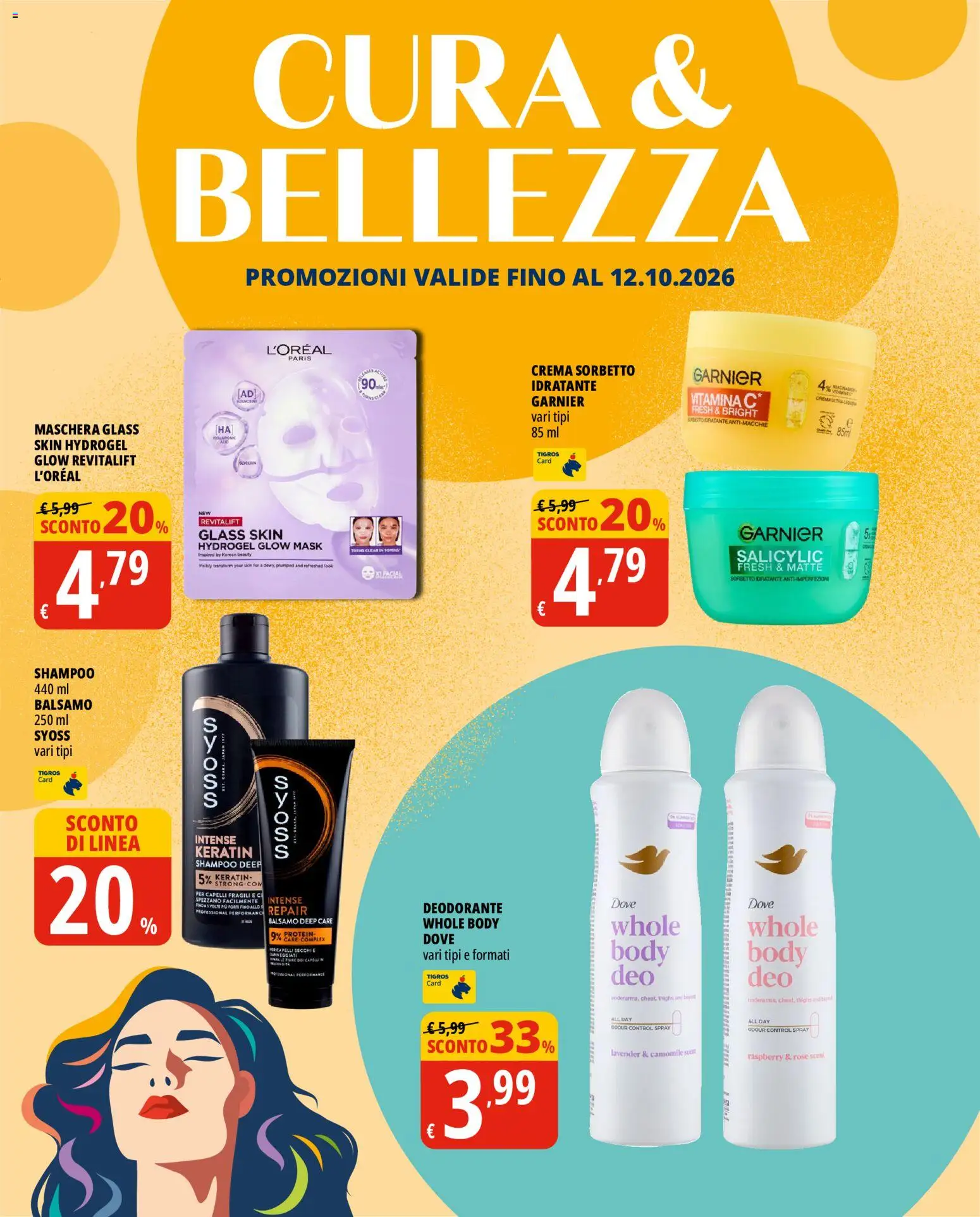 Volantino Tigros del 16/09/2026 | Pagina: 1 | Prodotti: Shampoo, Balsamo, Maschera, Deodorante