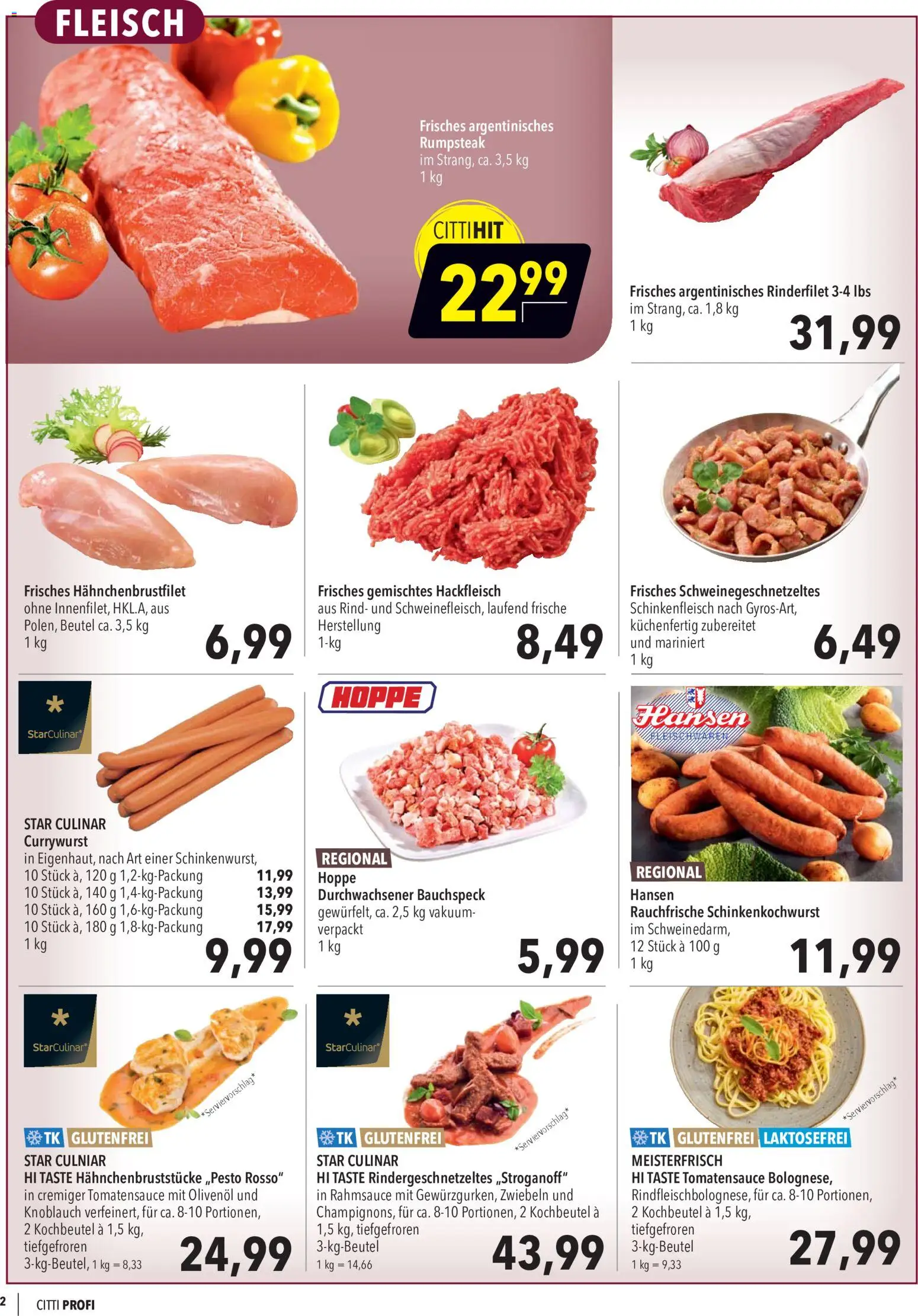 CITTI Markt Aktuelle Angebote für Profis – gültig ab 21.10.2026 | Seite: 2 | Produkte: Rumpsteak, Rinderfilet, Olivenol, Fleisch