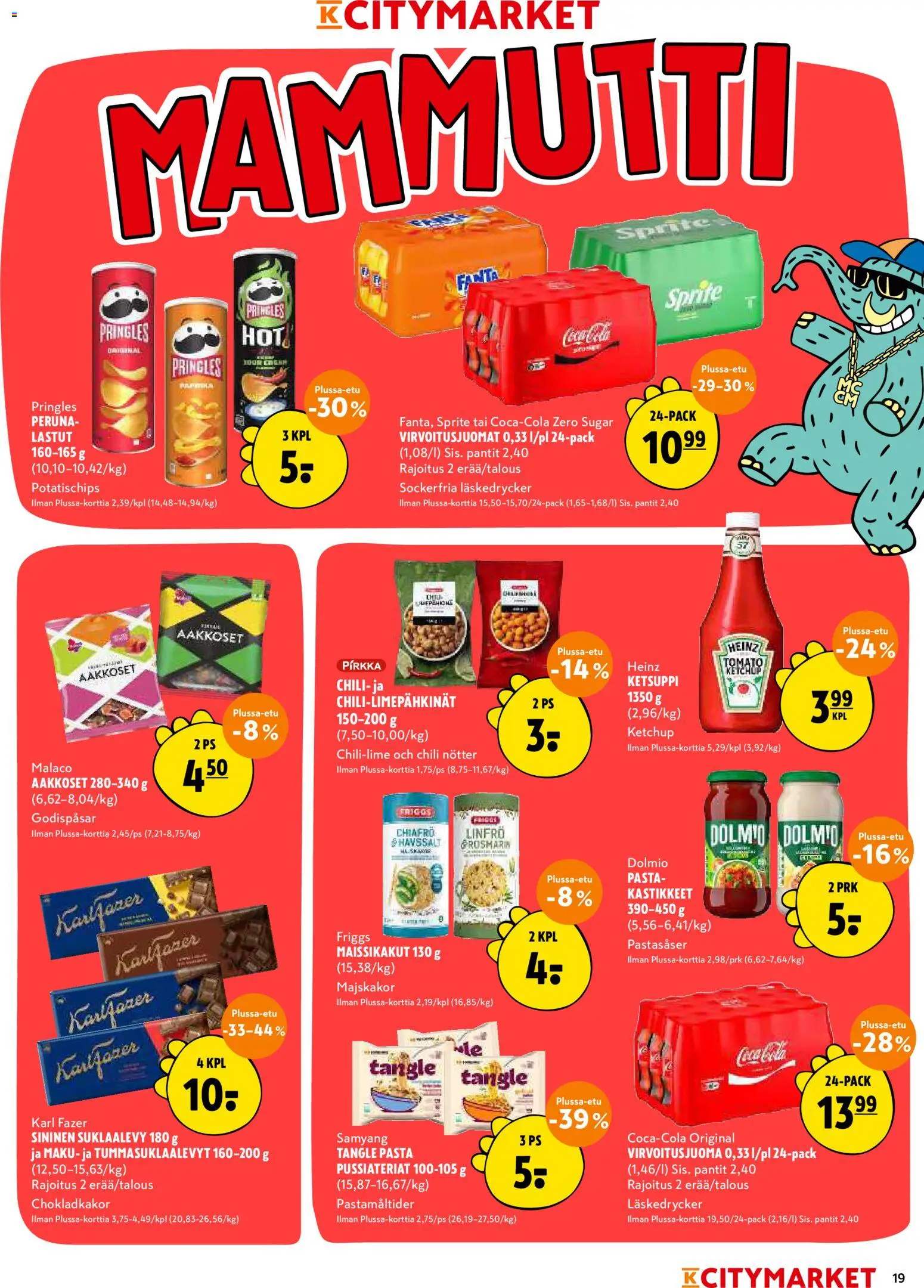 K-Citymarket tarjoukset – voimassa 15/10/2026 alkaen | Sivu: 19 | Tuotteet: Kastikkeet, Virvoitusjuomat, Peruna, Pasta