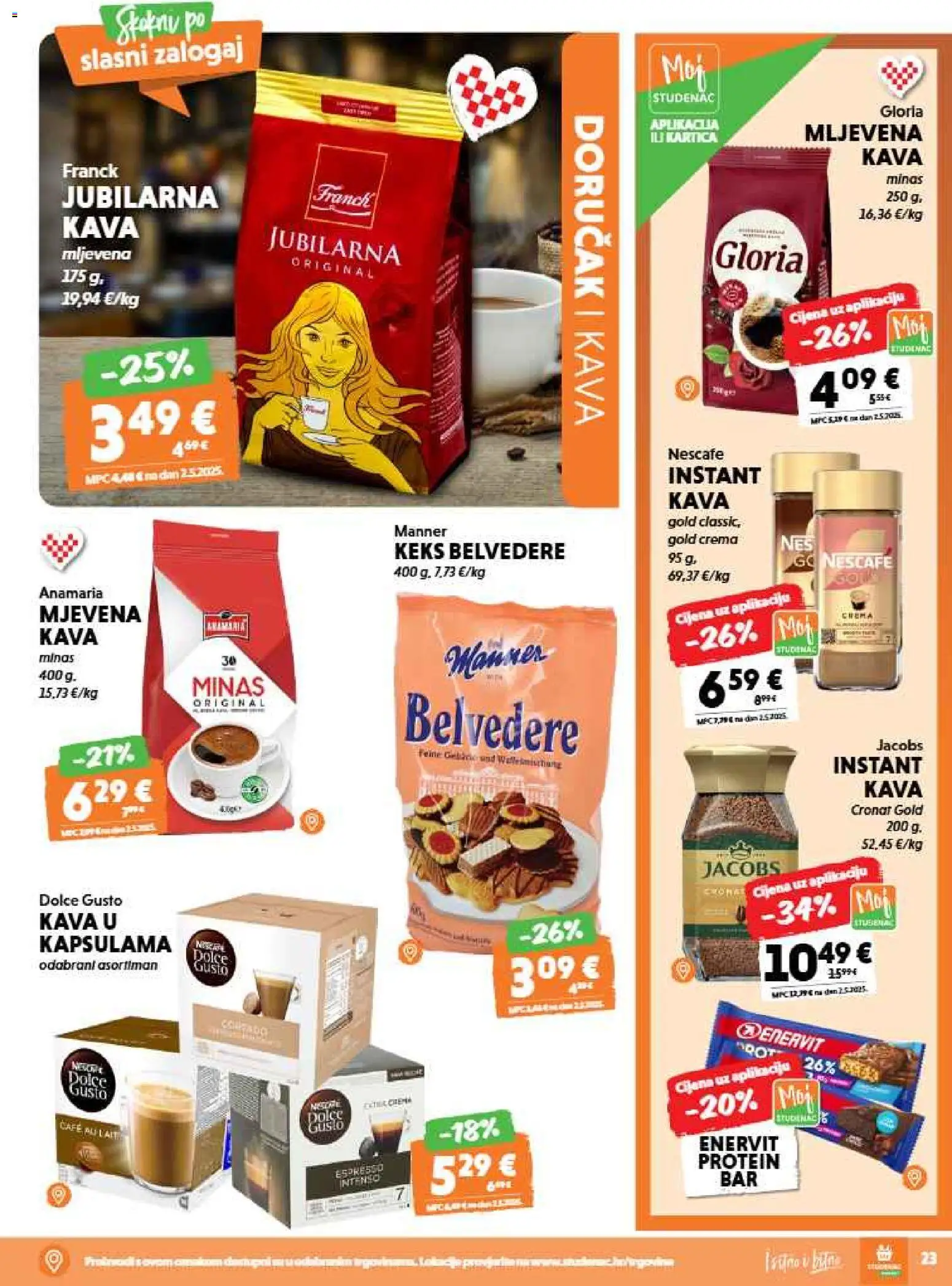 Studenac katalog | vrijedi od 15.07.2026 | Stranica: 23 | Proizvodi: Dolce Gusto, Nescafe, Kava, Keks