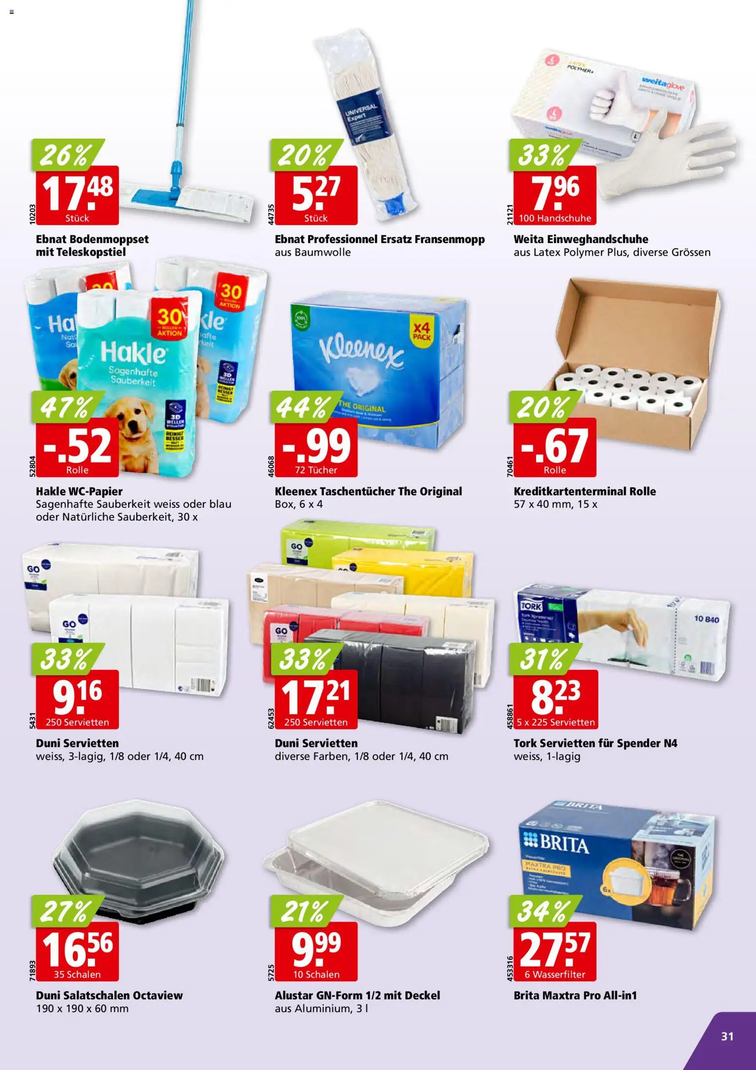 Aligro aktionen – gültig ab 17.08.2026 | Seite: 31 | Produkte: Einweghandschuhe, Deckel, Handschuhe