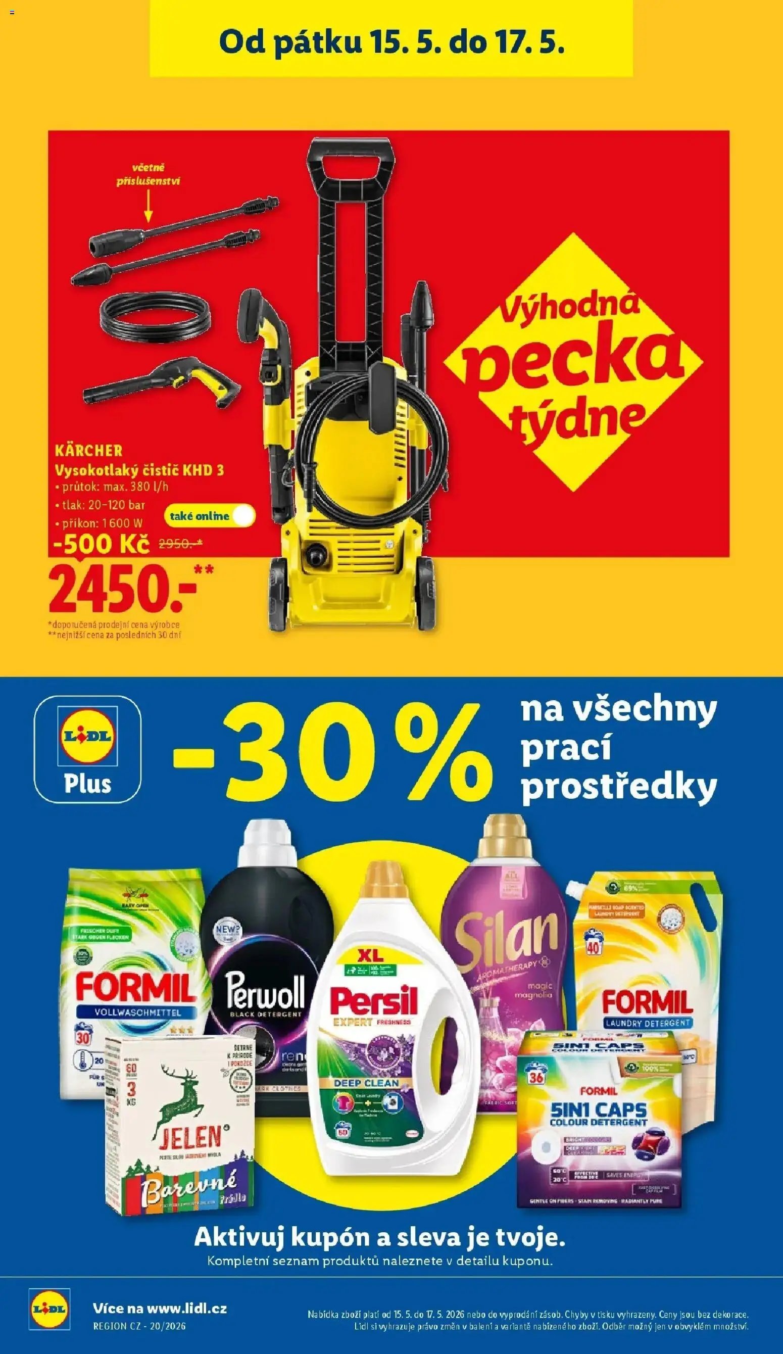 Lidl aktuální leták od 14.05.2026 | Strana: 36 | Produkty: Kärcher, Perwoll, Silan, Vysokotlaký čistič