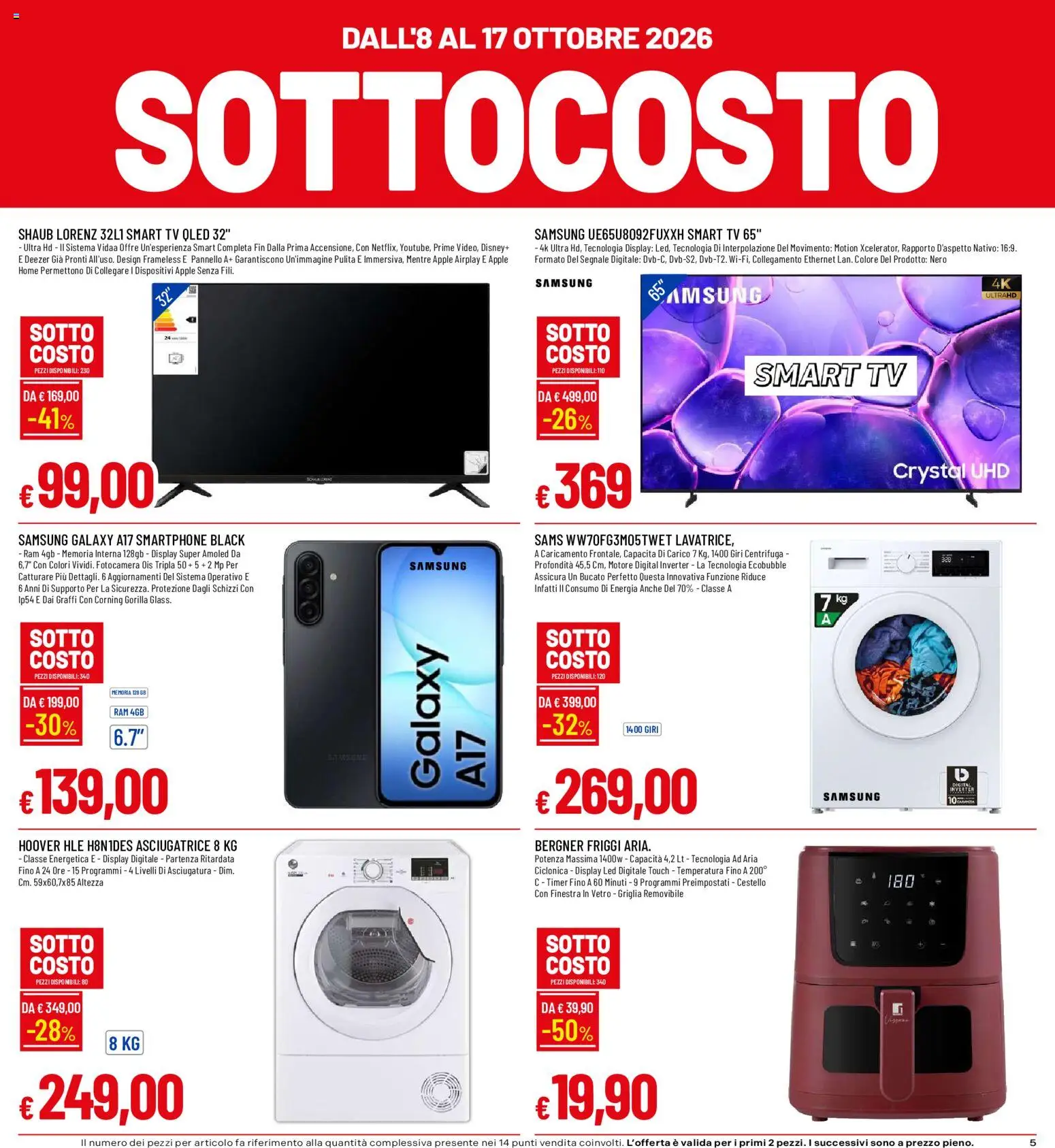 Volantino Galassia del 08/10/2026 | Pagina: 5 | Prodotti: Samsung Galaxy, Smartphone, TV, Samsung