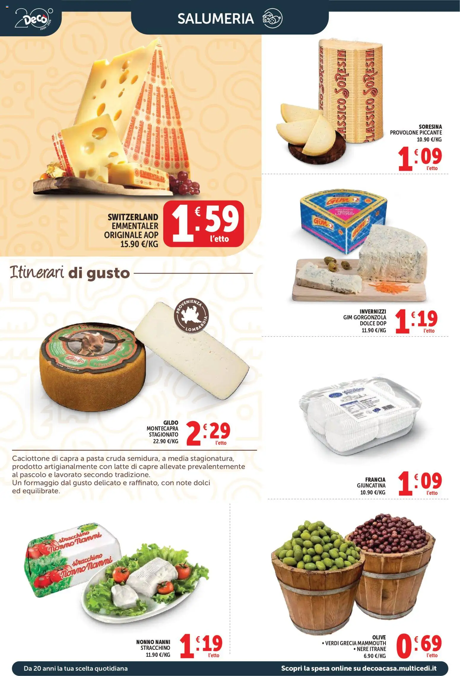 Volantino Decò del 08.06.2026 | Pagina: 2 | Prodotti: Latte, Olive, Pasta, Emmental