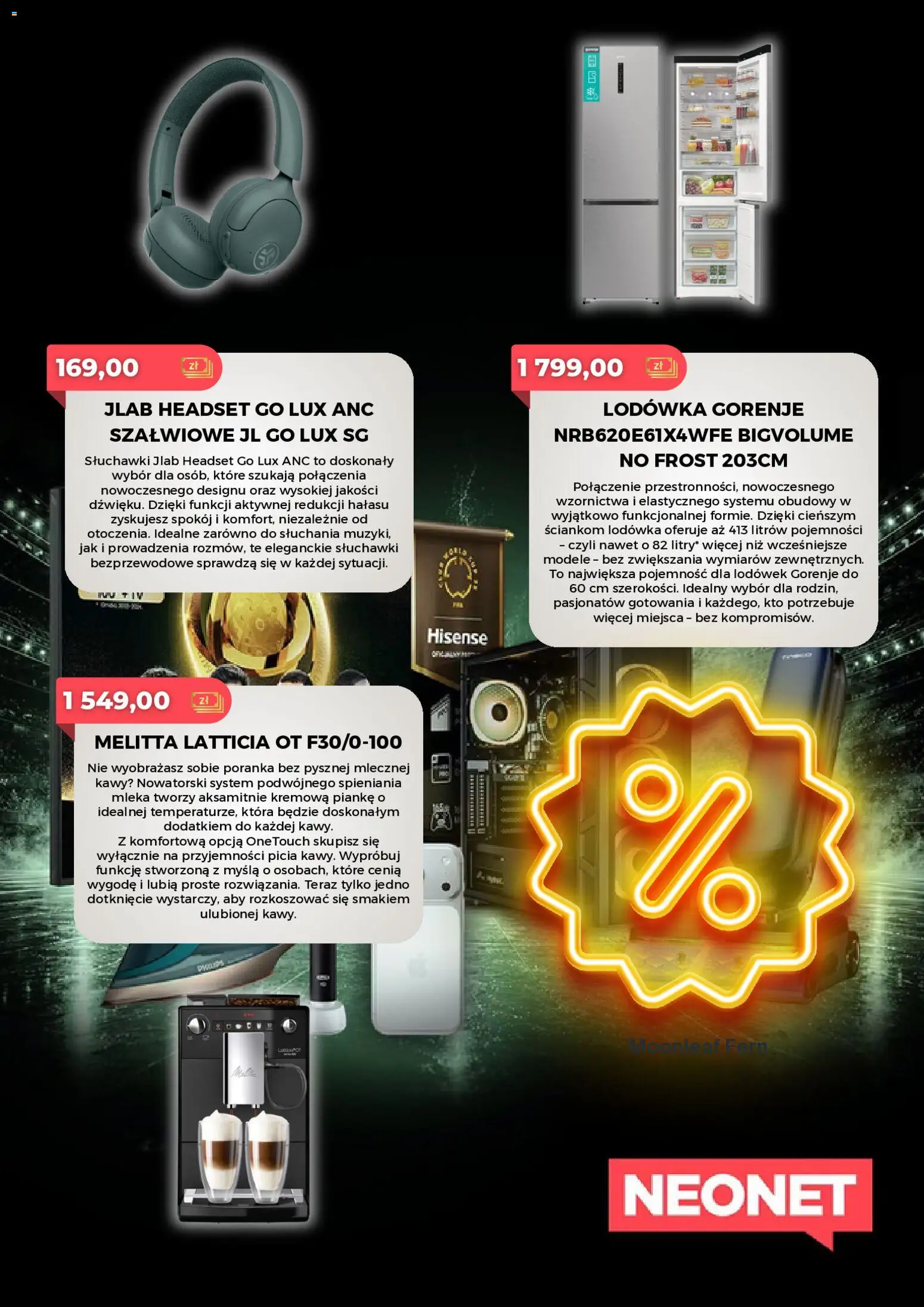 Neonet promocje od 08.10.2026 | Strona: 3 | Produkty: Słuchawki, Lodówka, Mleka