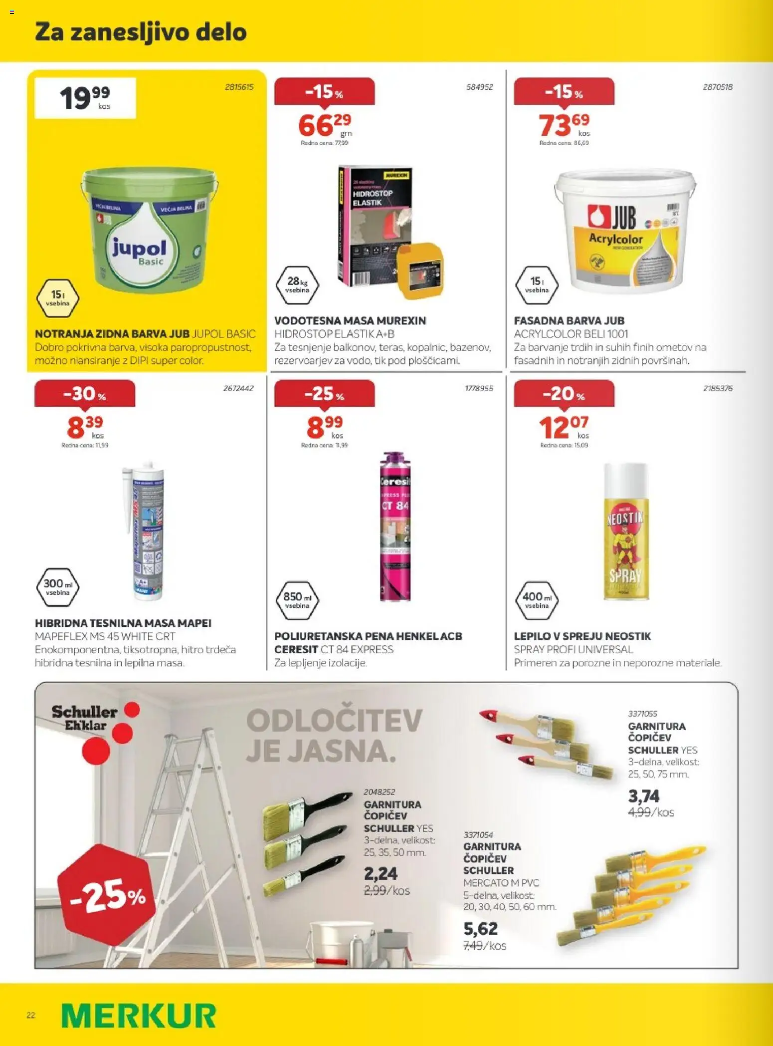 Novi Merkur katalog ponudbe – veljaven od 01.07.2026 | Stran: 22 | Izdelki: Lepilo, Barva