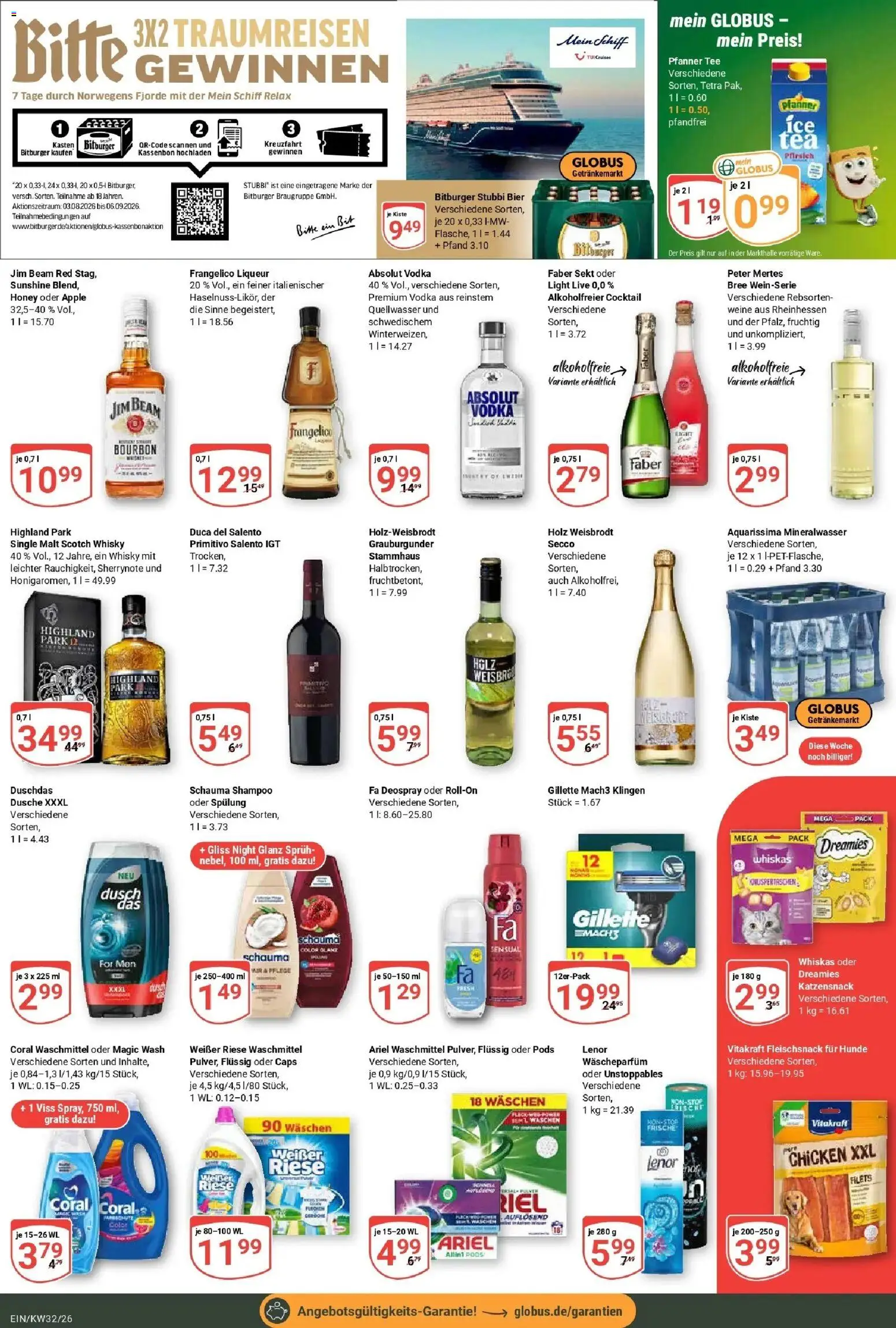 Globus Prospekt Homburg-Einöd (ab 03.08.2026) » Angebote online | Seite: 9 | Produkte: Whisky, Jim beam, Bier, Sekt