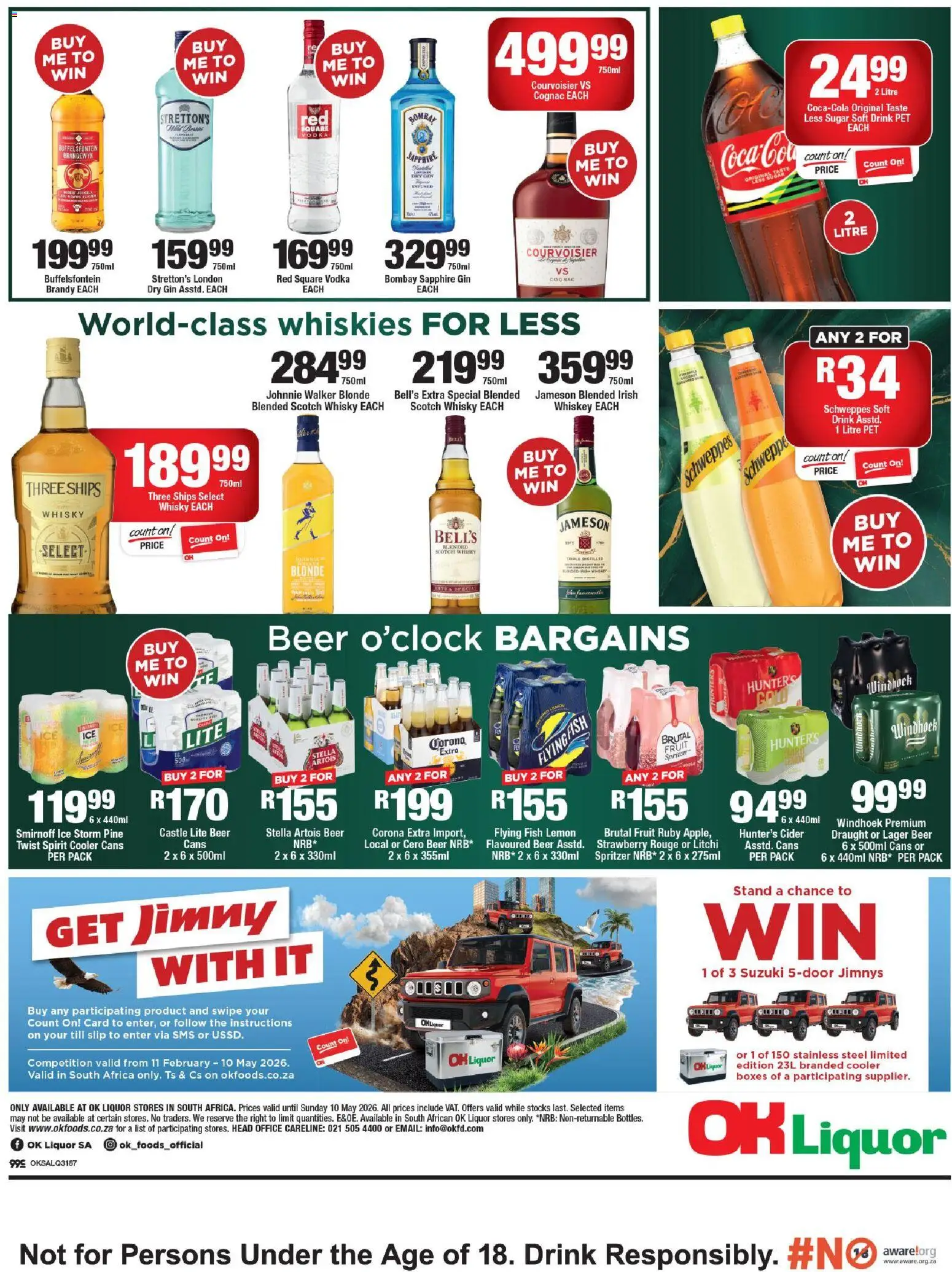 New OK Foods catalogue – valid from 24.04.2026 | Page: 2 | Products: Beer, Gin, Vodka, Ensalada de quino