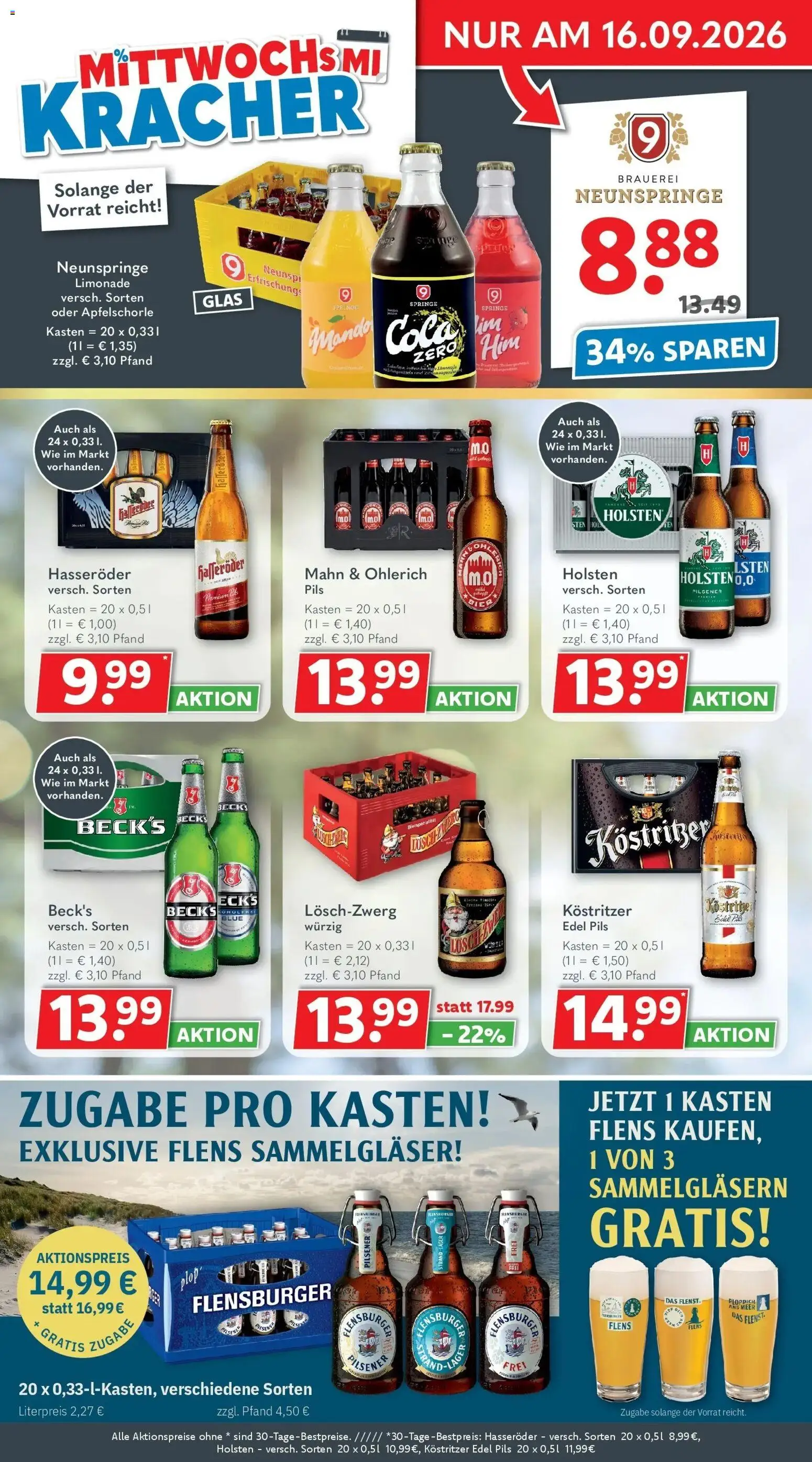 Getränkeland Prospekt Neustrelitz (ab 14.09.2026) zum Blättern | Seite: 2 | Produkte: Cola, Kostritzer, Pils, Flensburger