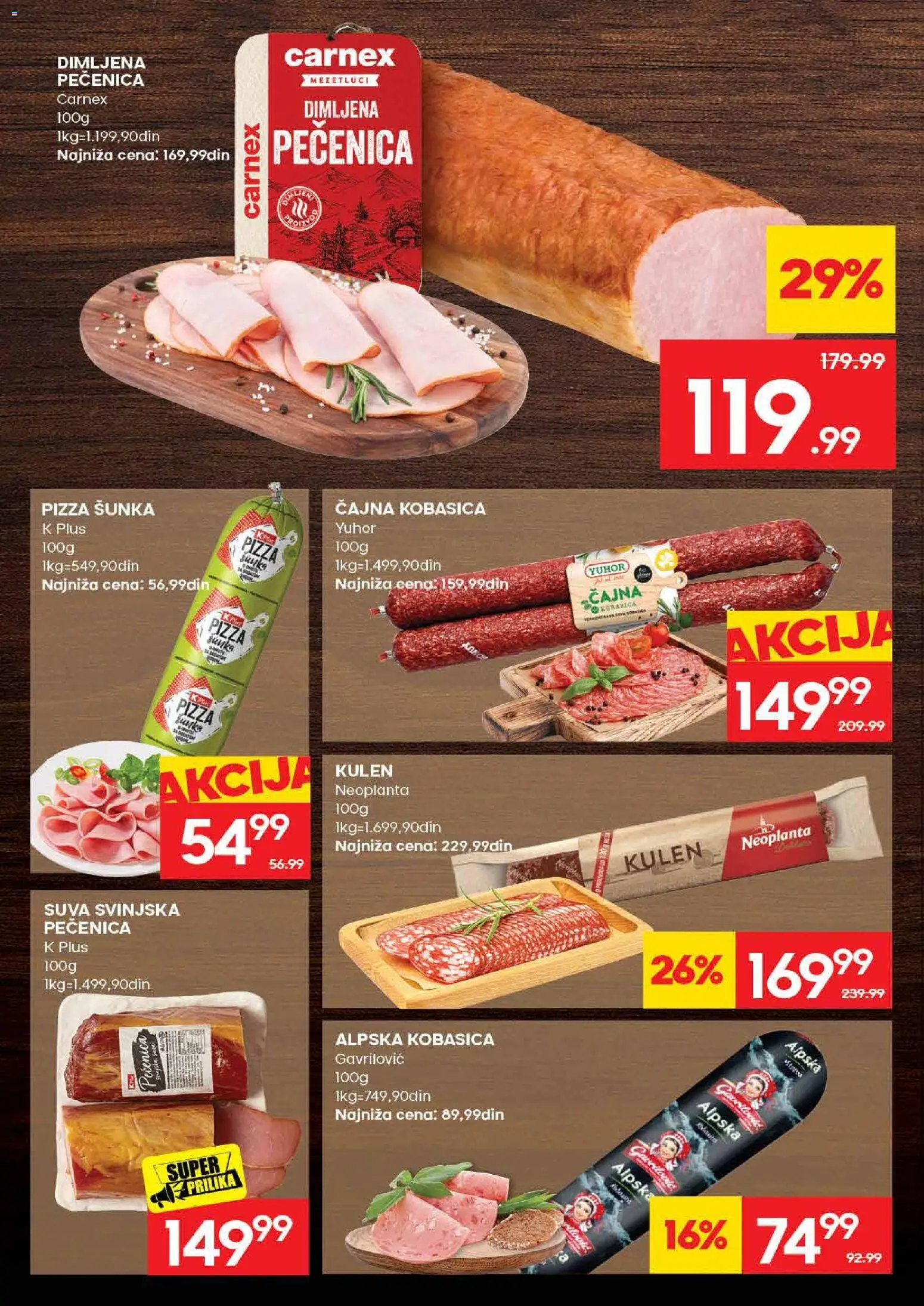 Mercator katalog - važi od 25.06.2026 | Strana: 6 | Proizvode: Kulen, Pizza šunka, Kobasica, Pečenica