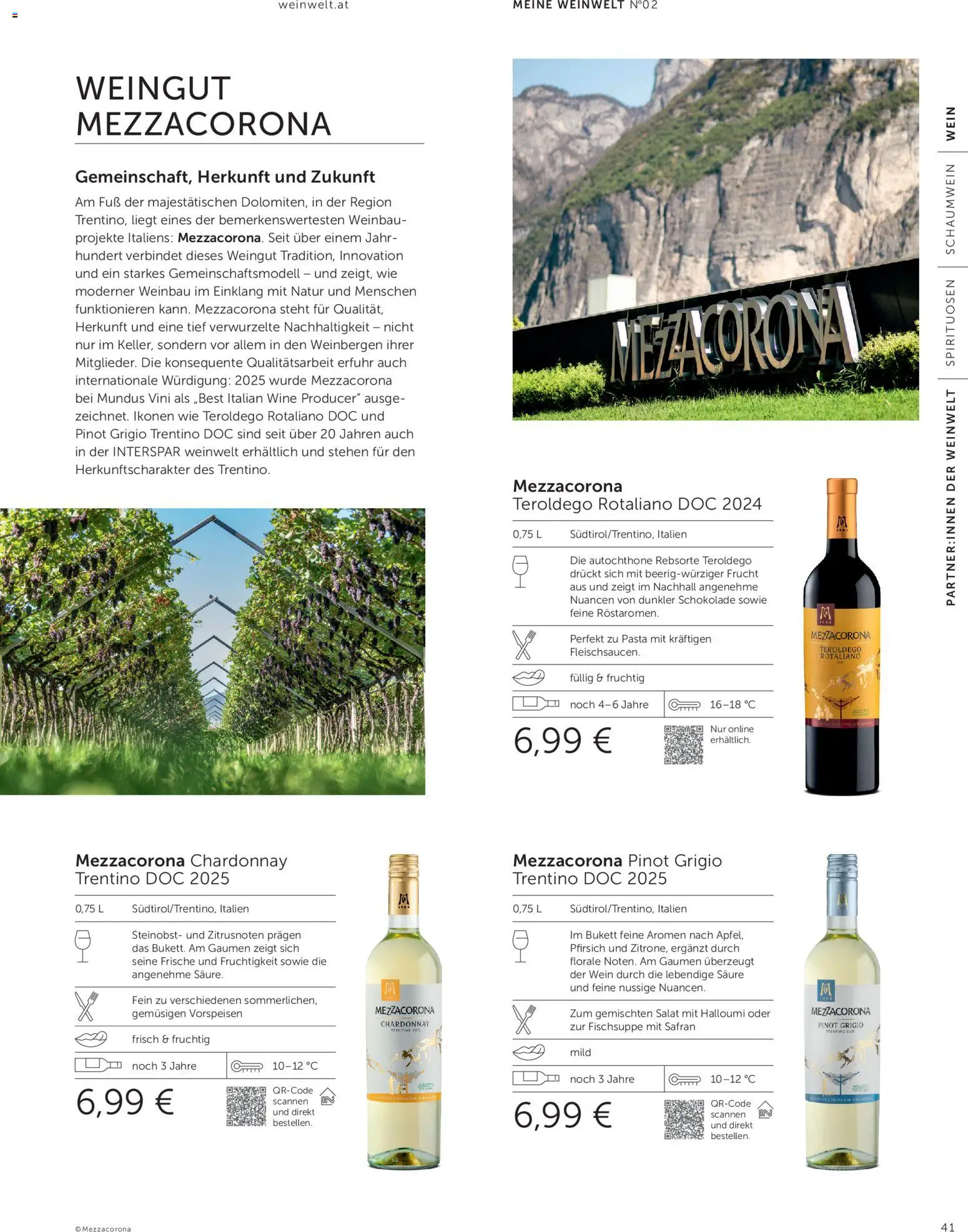 Interspar Meine Weinwelt Sommer 2026 gültig ab 11.06.2026 | Seite: 41 | Produkte: Salat, Pfirsich, Schokolade, Wein