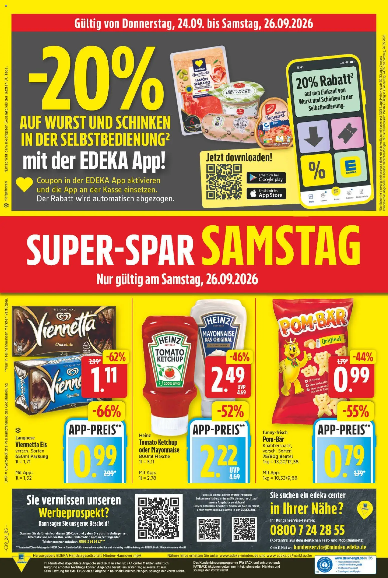 E center Prospekt – gültig ab 21.09.2026 | Seite: 29 | Produkte: Mayonnaise, Schinken, Ketchup, Eis