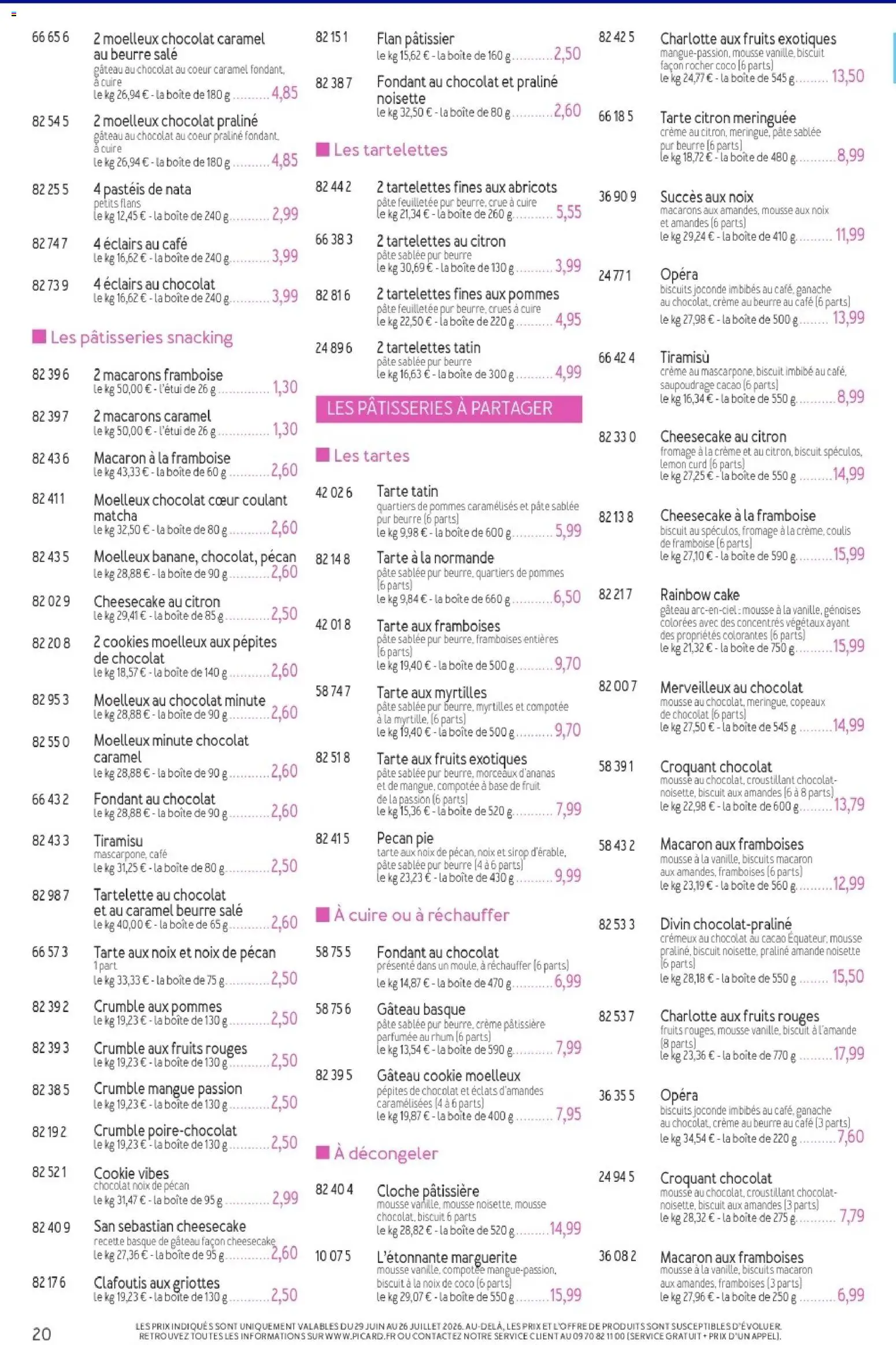 {H1} | Page: 20 | Produits: Myrtilles, Macarons, Rhum, Crème