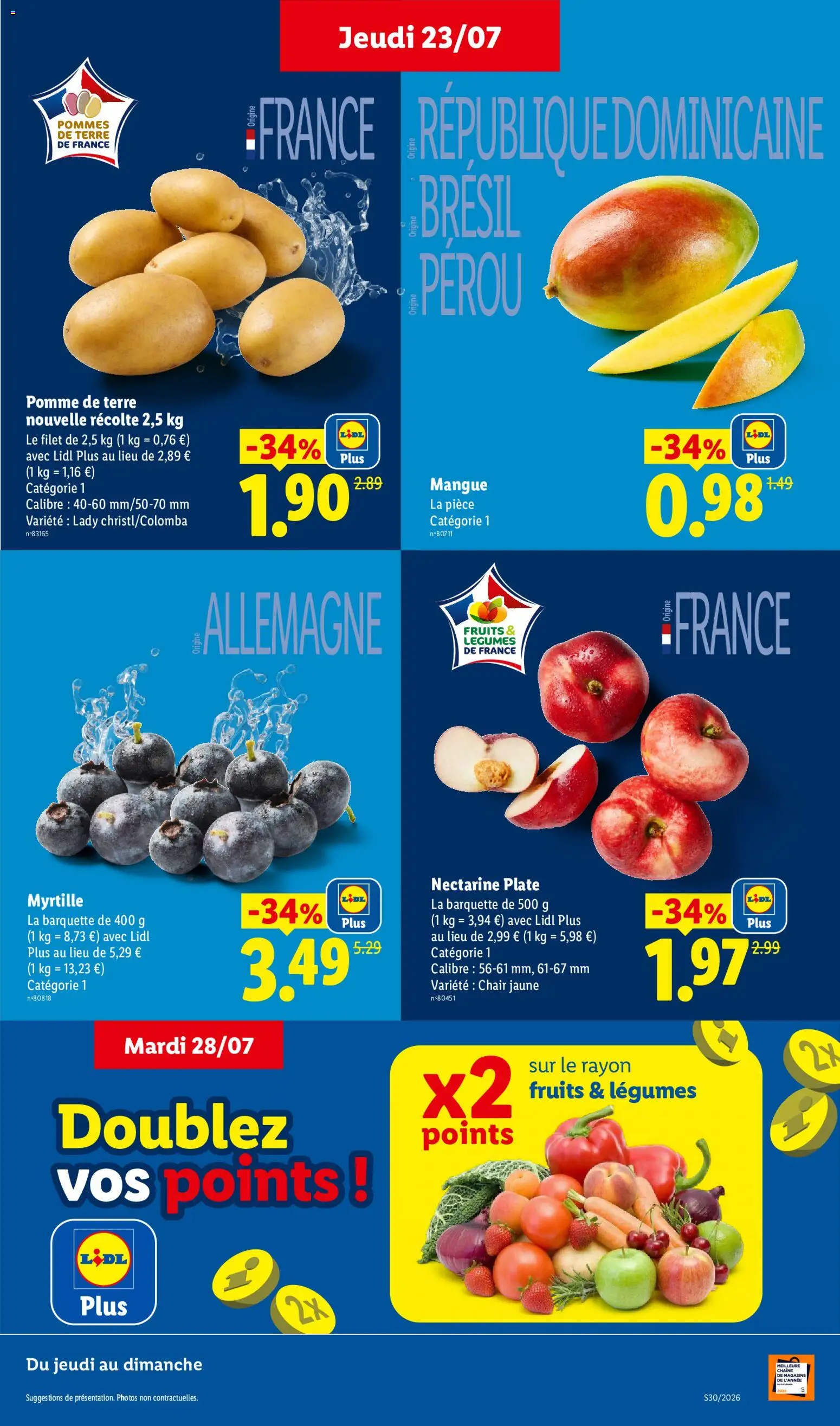 {H1} | Page: 3 | Produits: Nectarine, Pomme, Fruits, Pommes