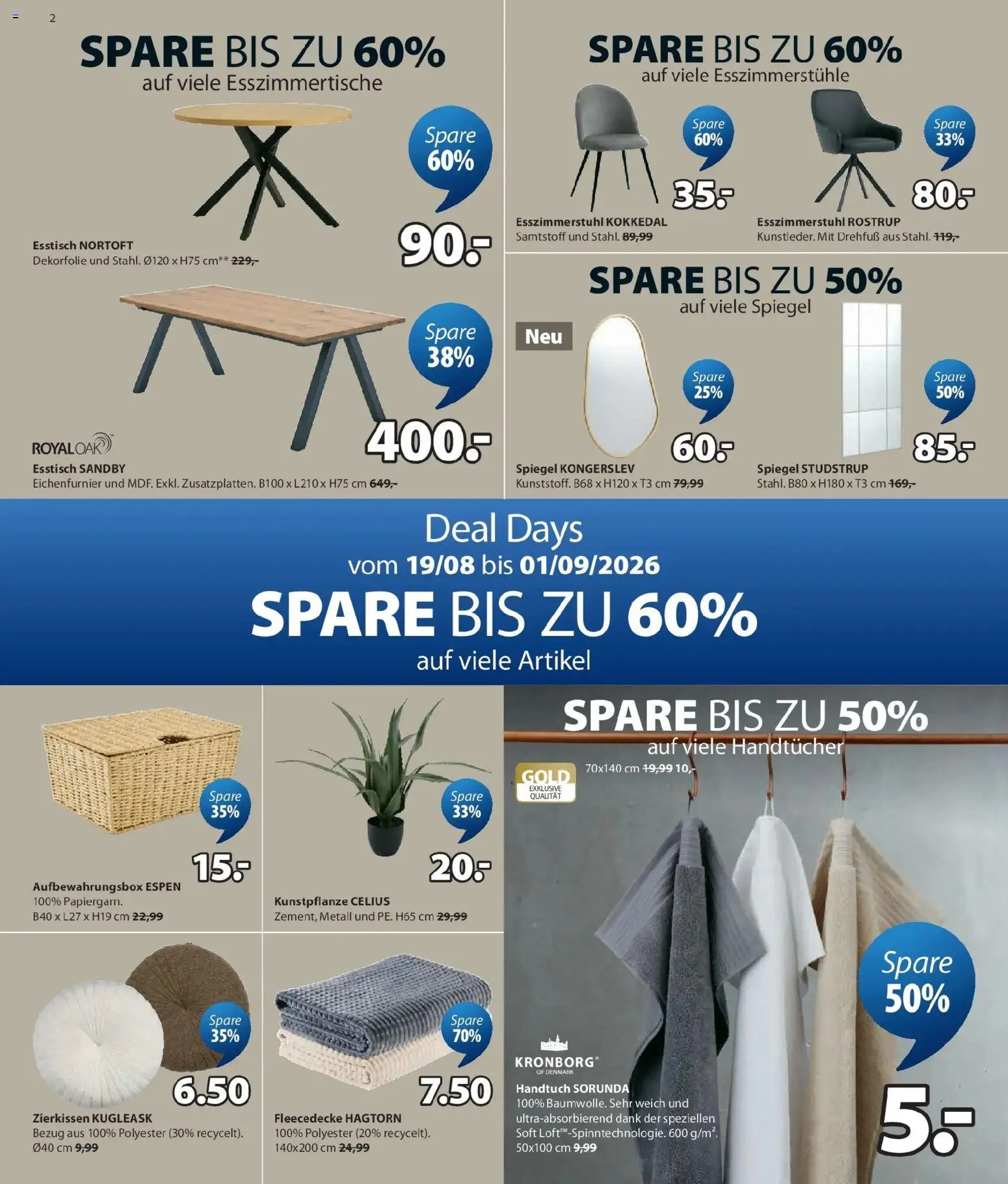 JYSK: Spare Bis Zu 60% von 19.08.2026 - Aktuelle Angebote | Seite: 2 | Produkte: Spiegel