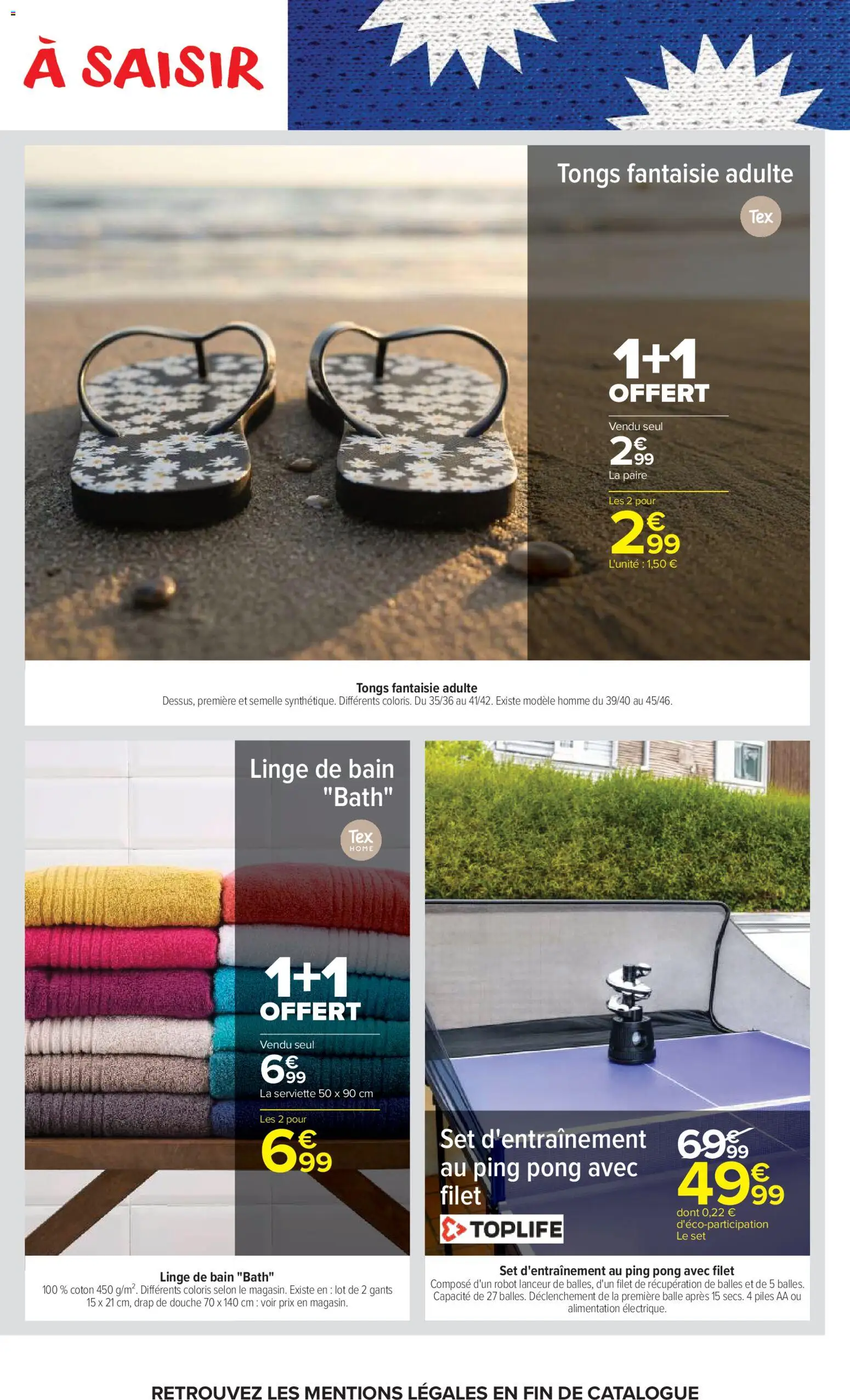 {H1} | Page: 45 | Produits: Robot, Douche, Piles, Tongs