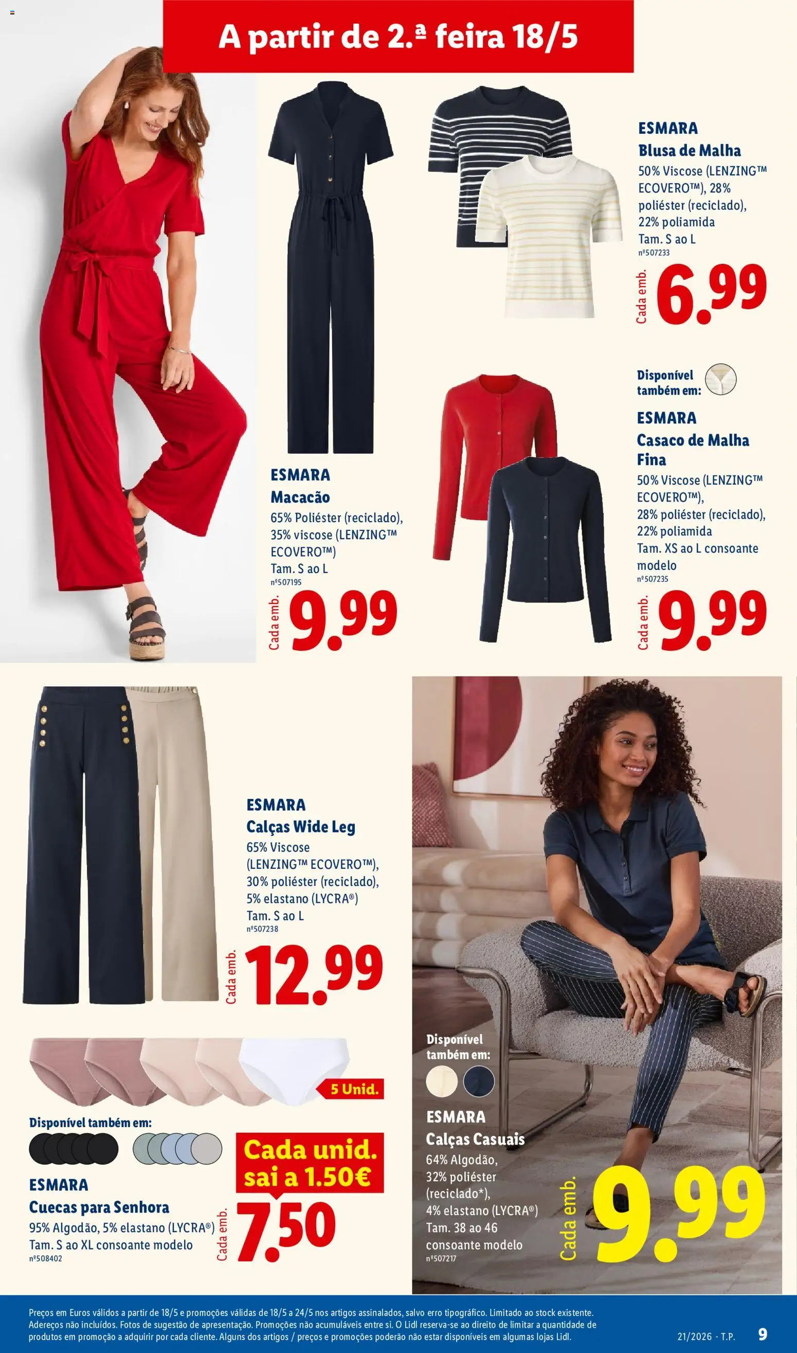 Lidl Novidades │ válido de 18.05.2026 | Página: 9 | Produtos: Macacão, Casaco, Calças, Blusa