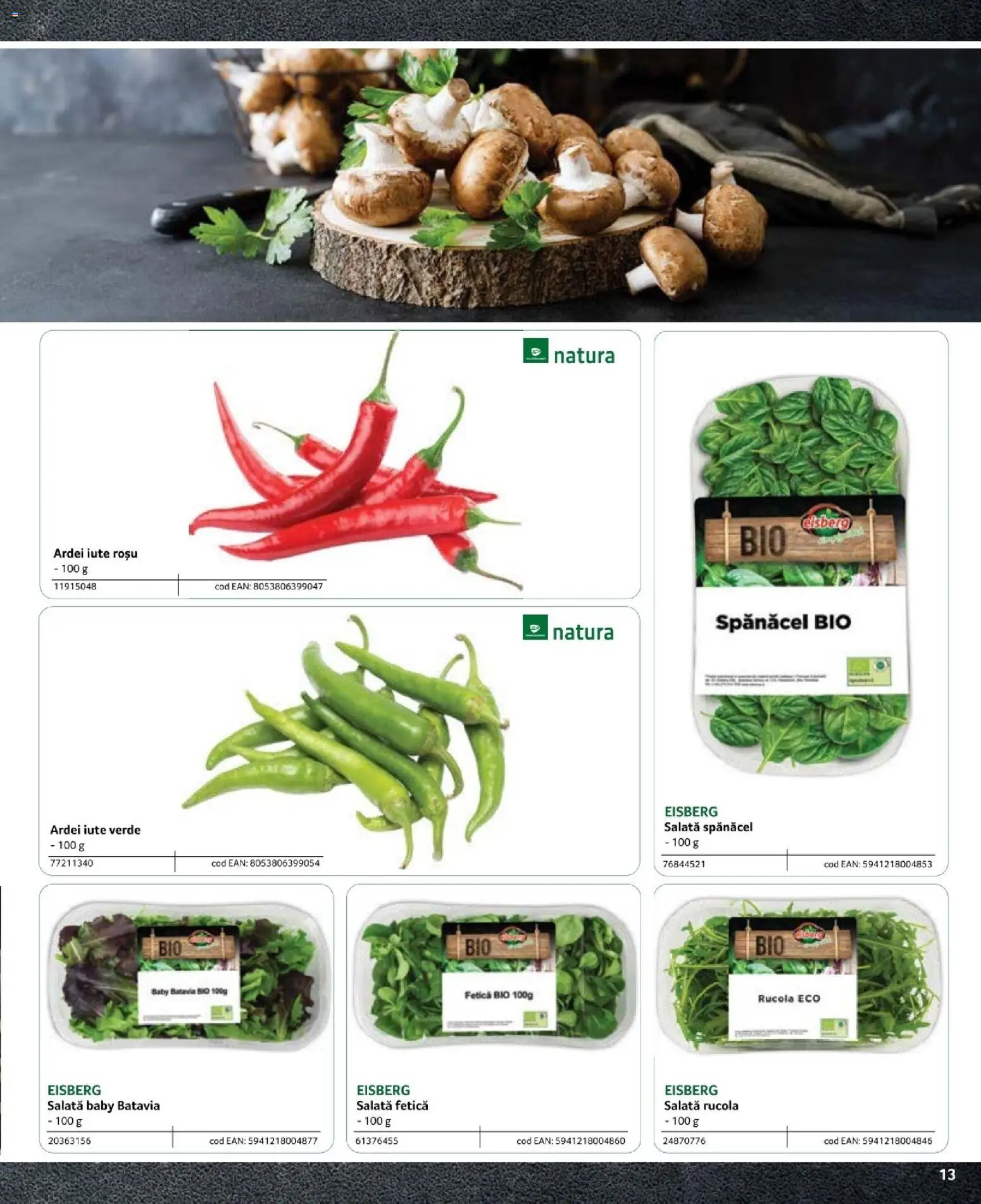 Noul catalog Selgros – valabil de la 09.02.2024 | Pagină: 13 | Produse: Ciuperci, Salată