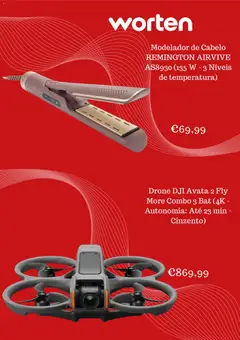 Pré-visualização Worten Promoções válido de 19.04.2026 | Página: 4 | Produtos: Drone, Modelador de cabelo