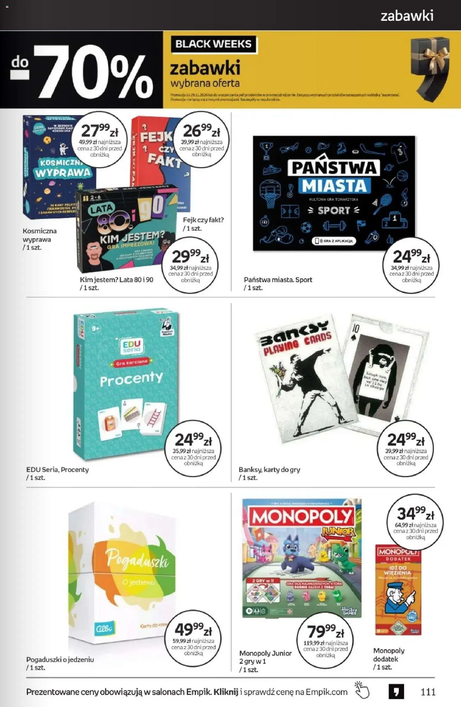 Empik Black Weeks od 28.10.2026 | Strona: 111 | Produkty: Zabawki, Gra, Gry
