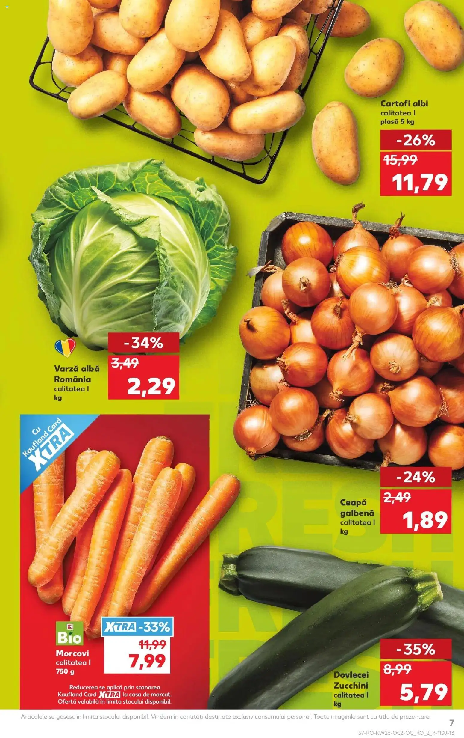 Noul catalog Kaufland – valabil de la 24.06.2026 | Pagină: 7 | Produse: Varză, Morcovi, Cartofi, Ceapă