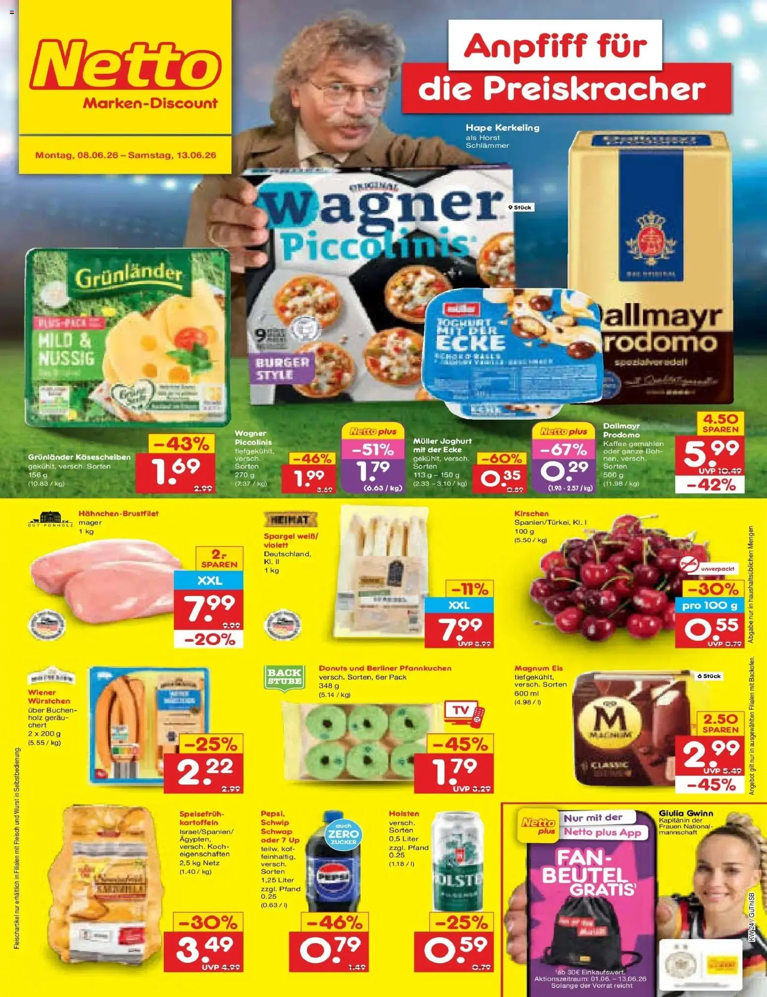 Netto Marken-Discount Prospekt Pirna – gültig ab 08.06.2026 | Seite: 1 | Produkte: Holsten, Grunlander, Zucker, Eis