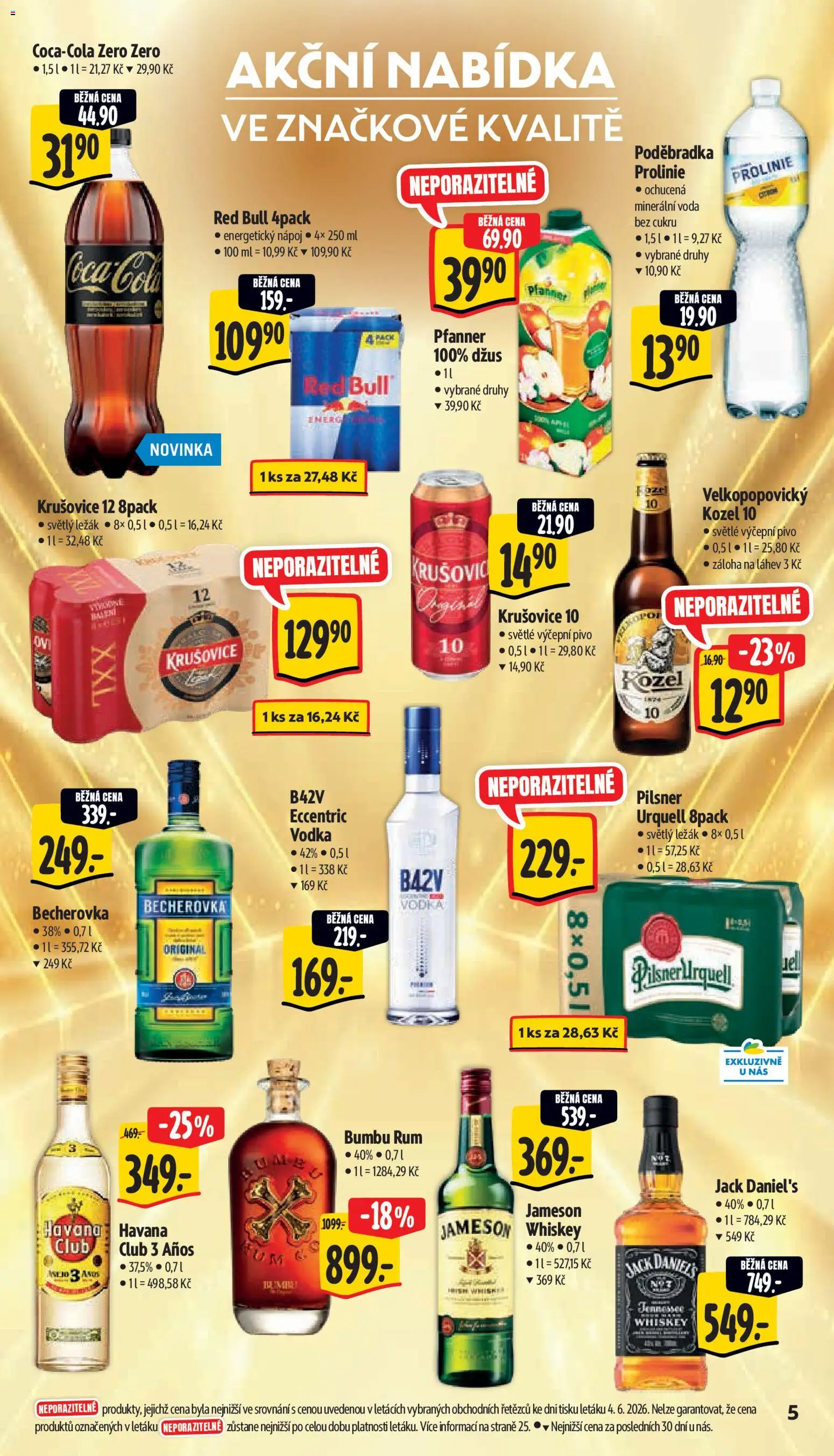 Albert leták - Supermarket od 10.06.2026 | Strana: 11 | Produkty: Kozel 10, Vodka, Energetický nápoj, Láhev