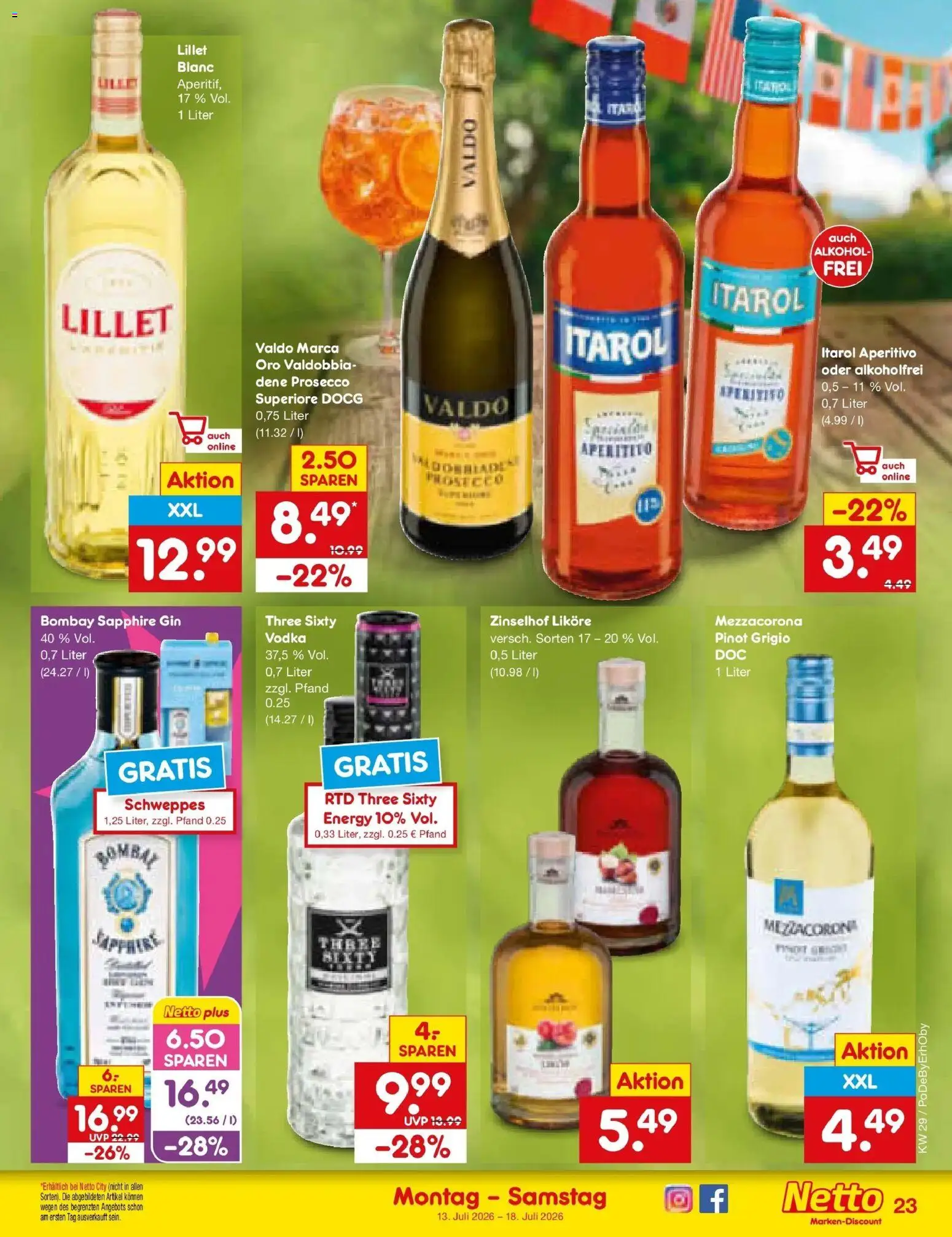 Netto Marken-Discount Prospekt Buttenwiesen – gültig ab 13.07.2026 | Seite: 31 | Produkte: Energy, Lillet, Prosecco, Gin
