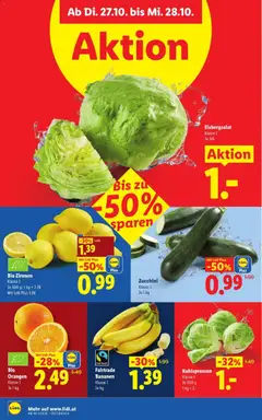 Fairtrade Bananen, Fairtrade Bananen Klasse I Je kg ab 22.10.2026 gültig | Seite: 43 | Produkte: Zucchini, Orangen, Bananen