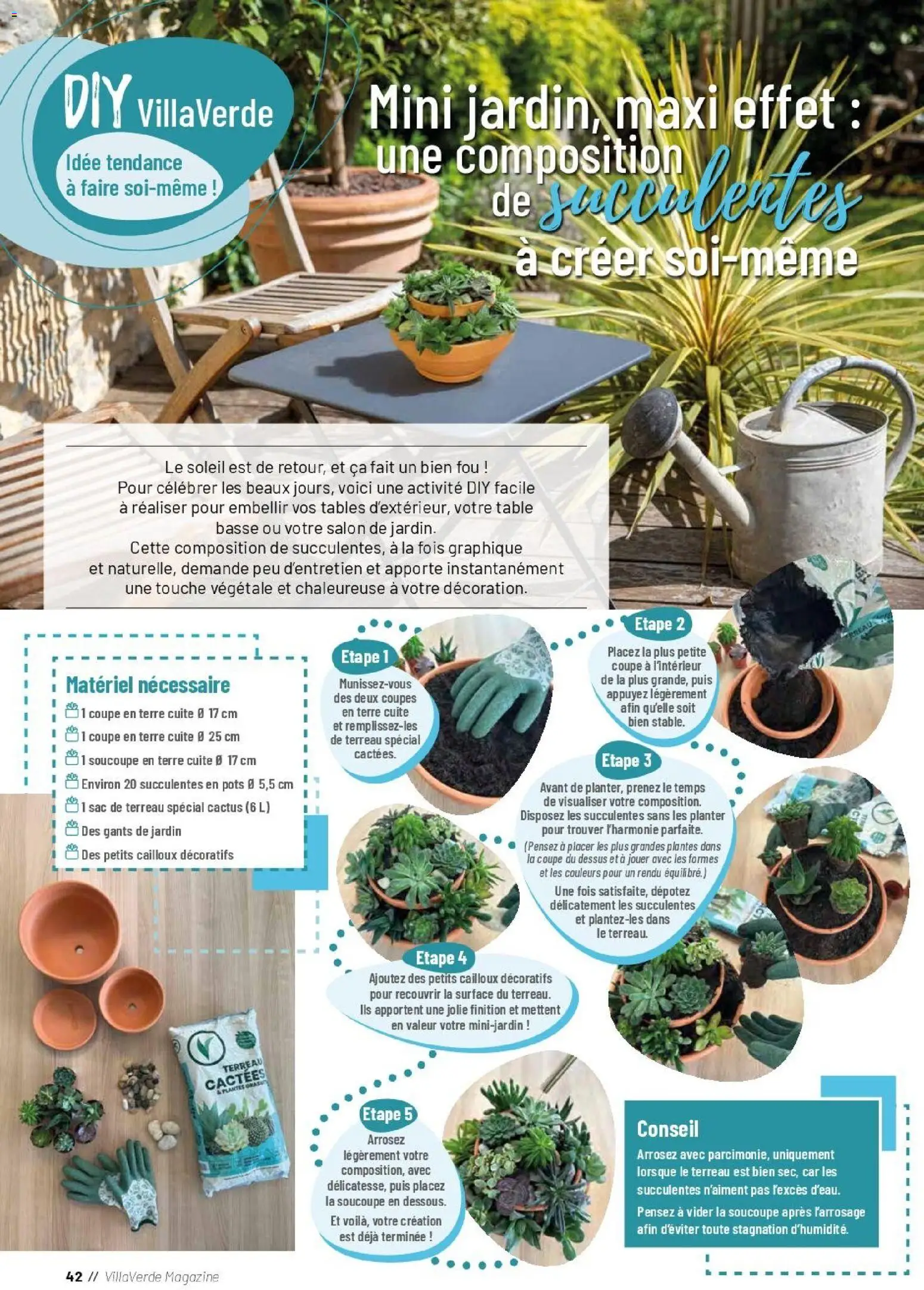 {H1} | Page: 42 | Produits: Terreau, Table basse, Magazine, Gants