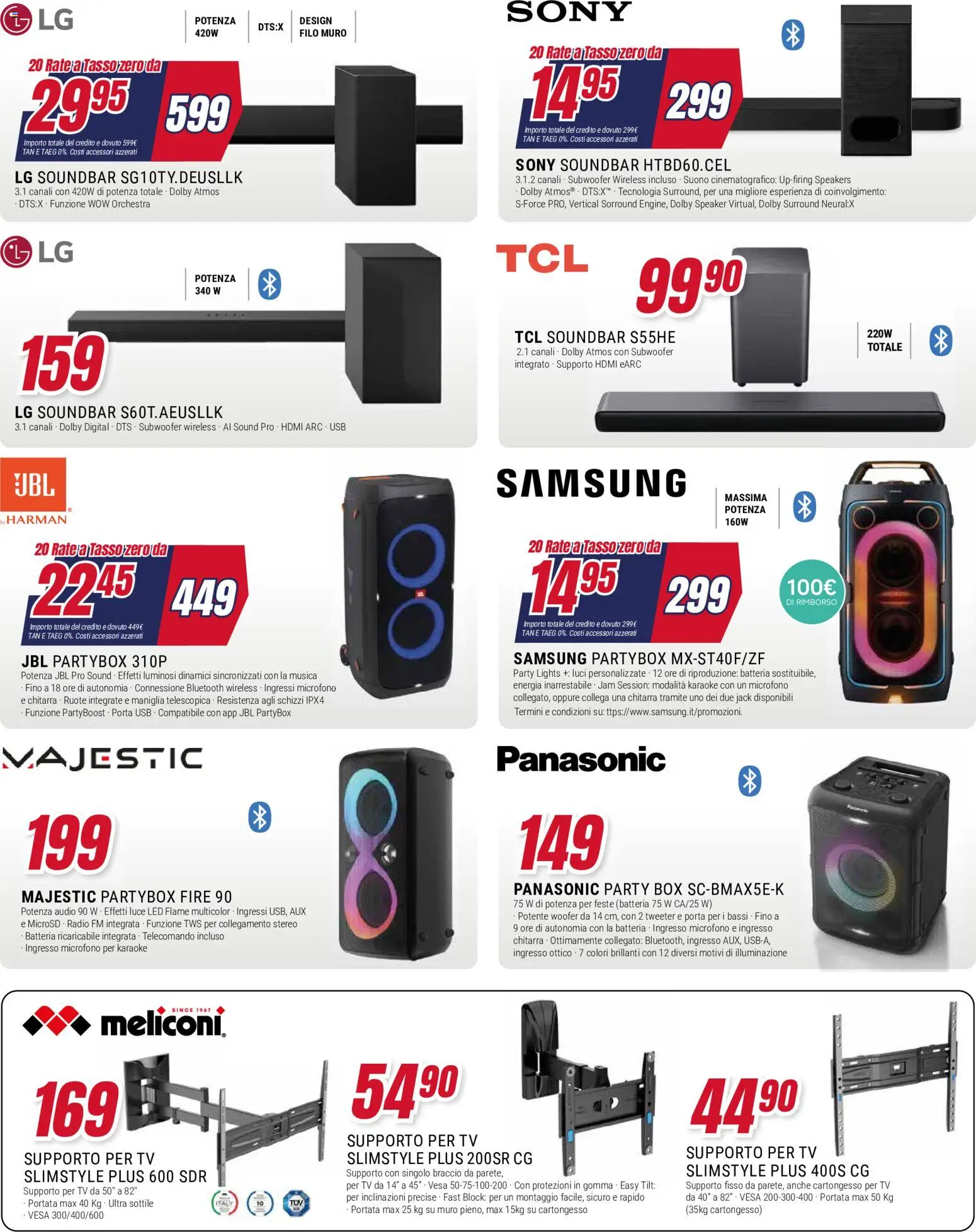 Volantino Trony del 21.05.2026 | Pagina: 6 | Prodotti: Soundbar, Audio, Microfono, Batteria