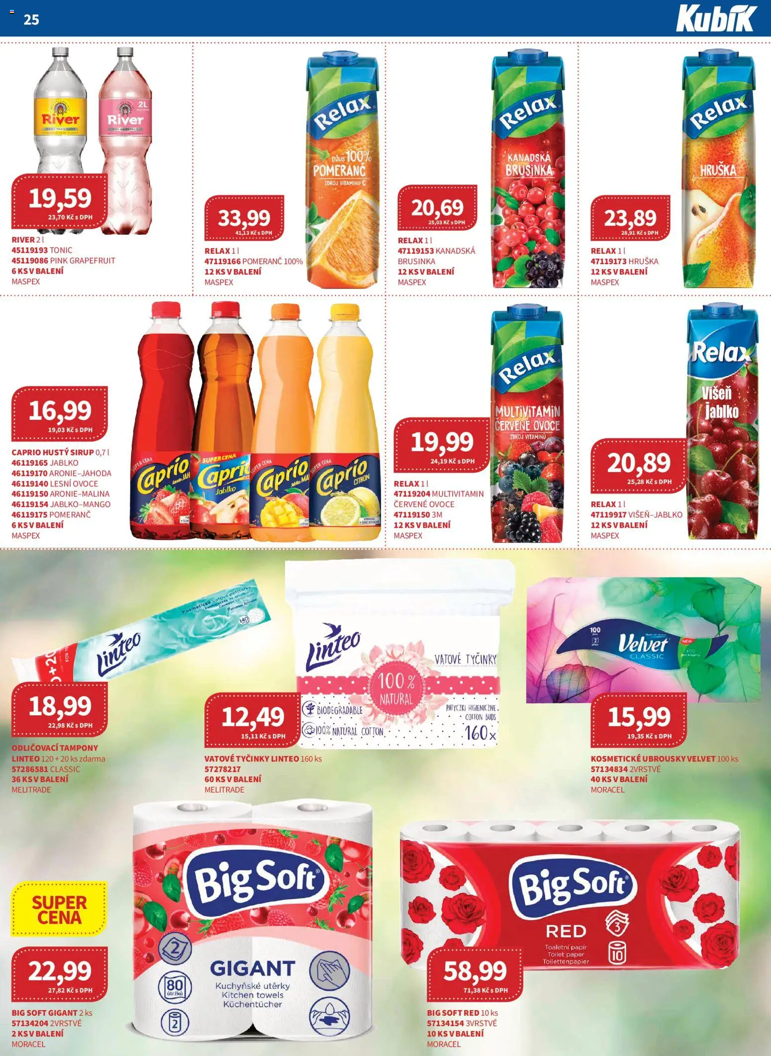 Kubík leták - Velkoobchod 08/2026 od 01.08.2026 | Strana: 25 | Produkty: Utěrky, Tonic, Citron, Tampony
