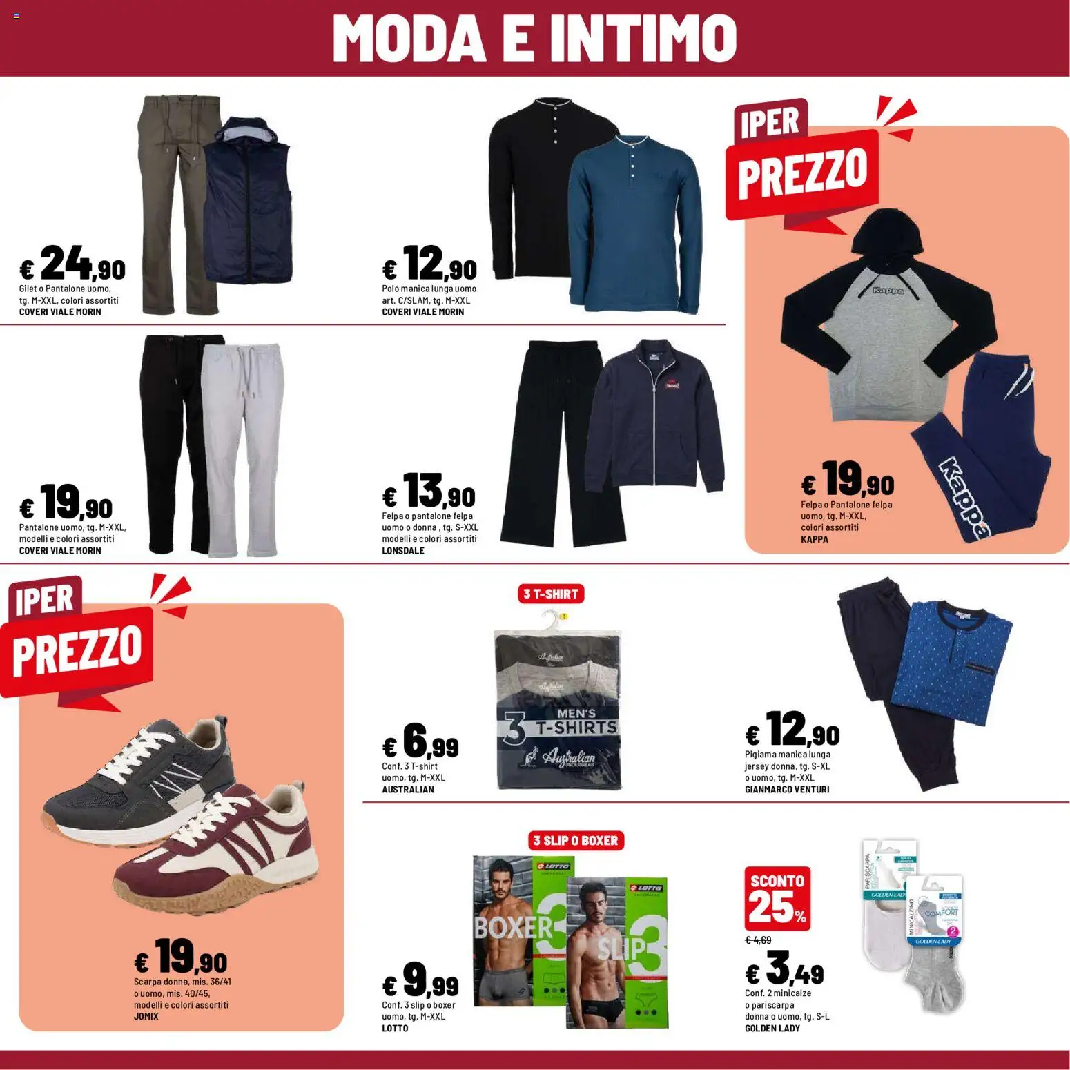 Volantino Iper del 19/08/2026 | Pagina: 39 | Prodotti: Felpa, Intimo, Boxer, Polo