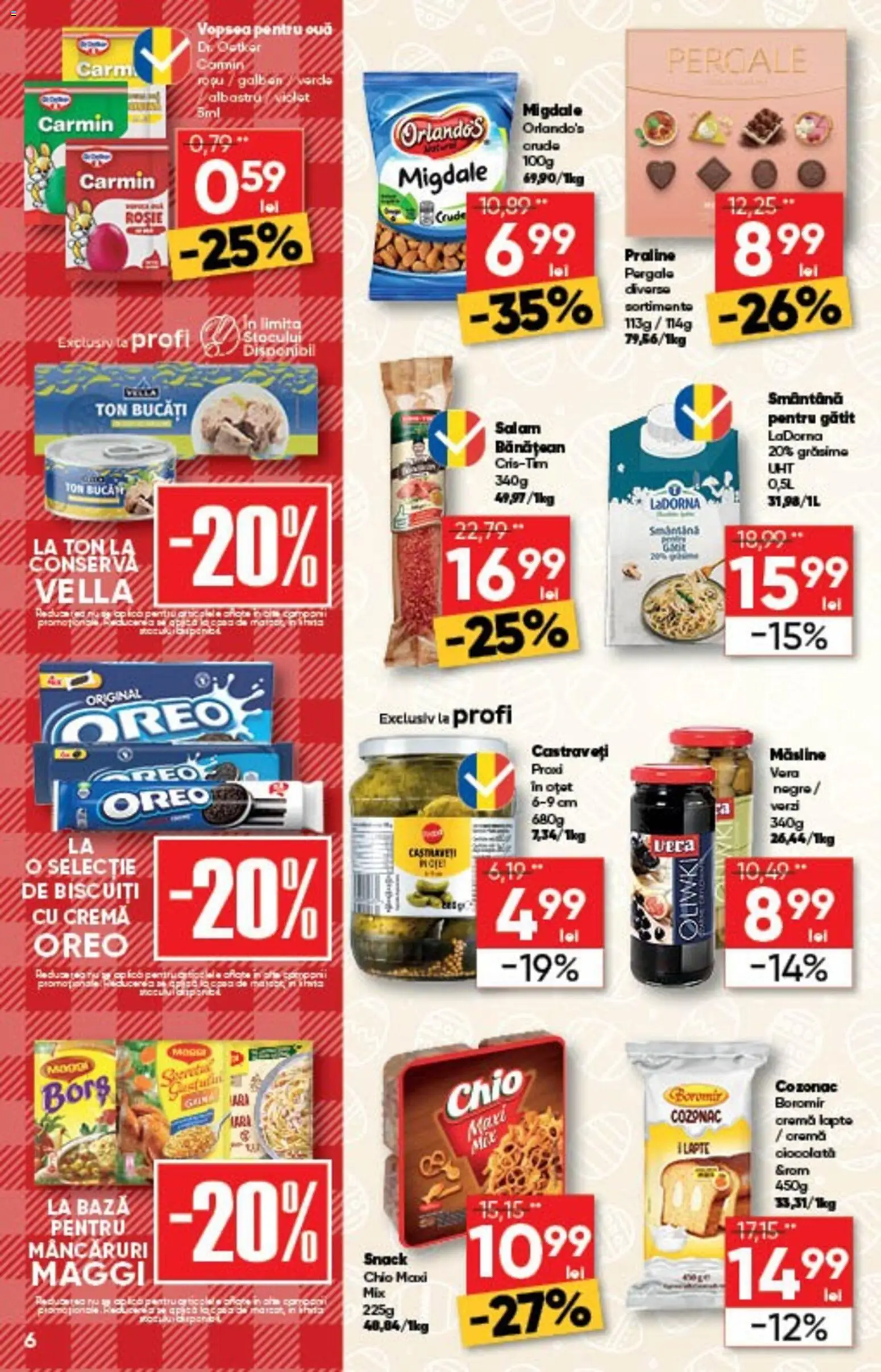 Noul catalog Profi – valabil de la 01.04.2026 | Pagină: 6 | Produse: Borș, Migdale, Praline, Ouă