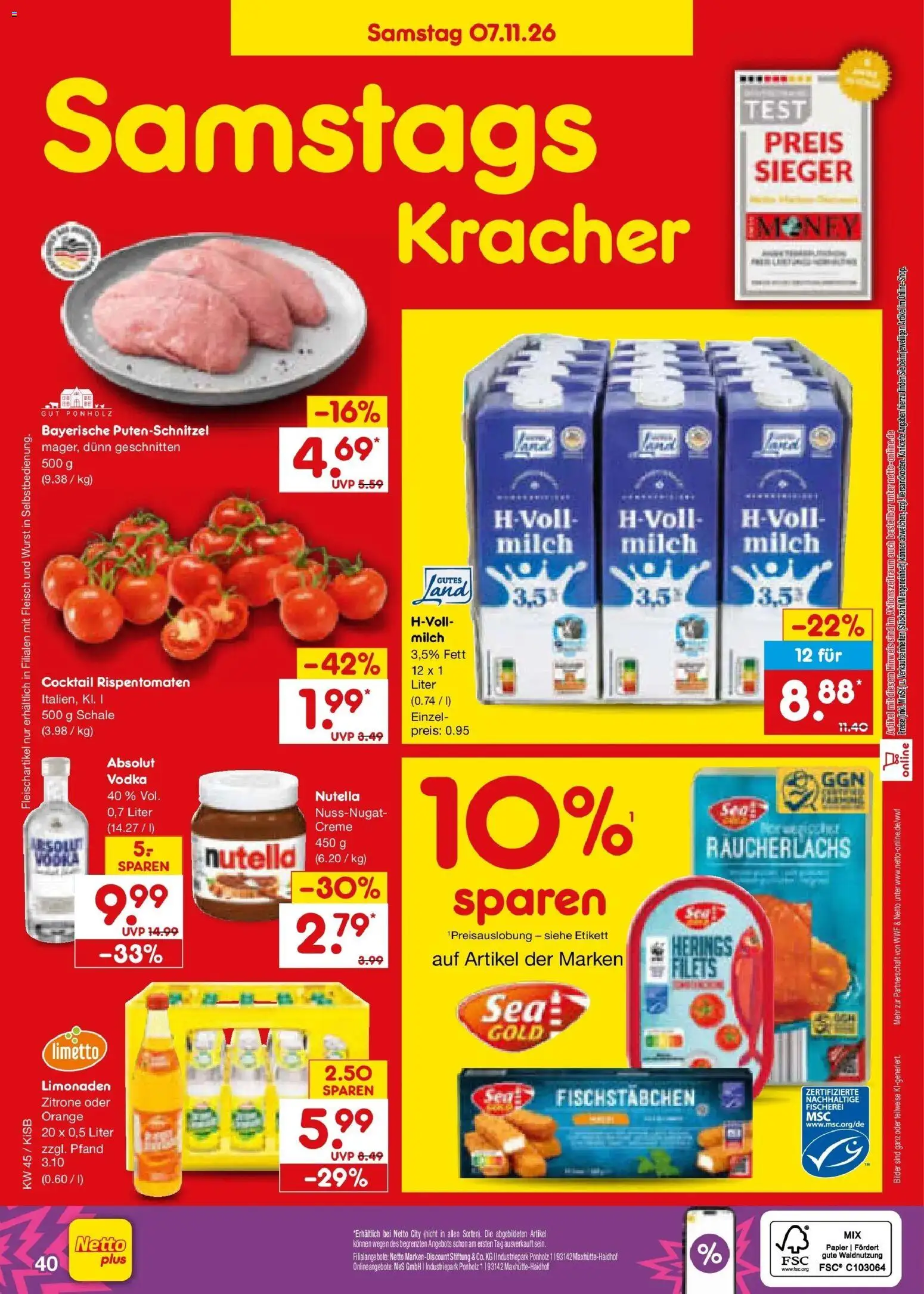 Netto Marken-Discount Prospekt Bad Friedrichshall – gültig ab 02.11.2026 | Seite: 60 | Produkte: Zitrone, Wurst, Vodka, Fleisch