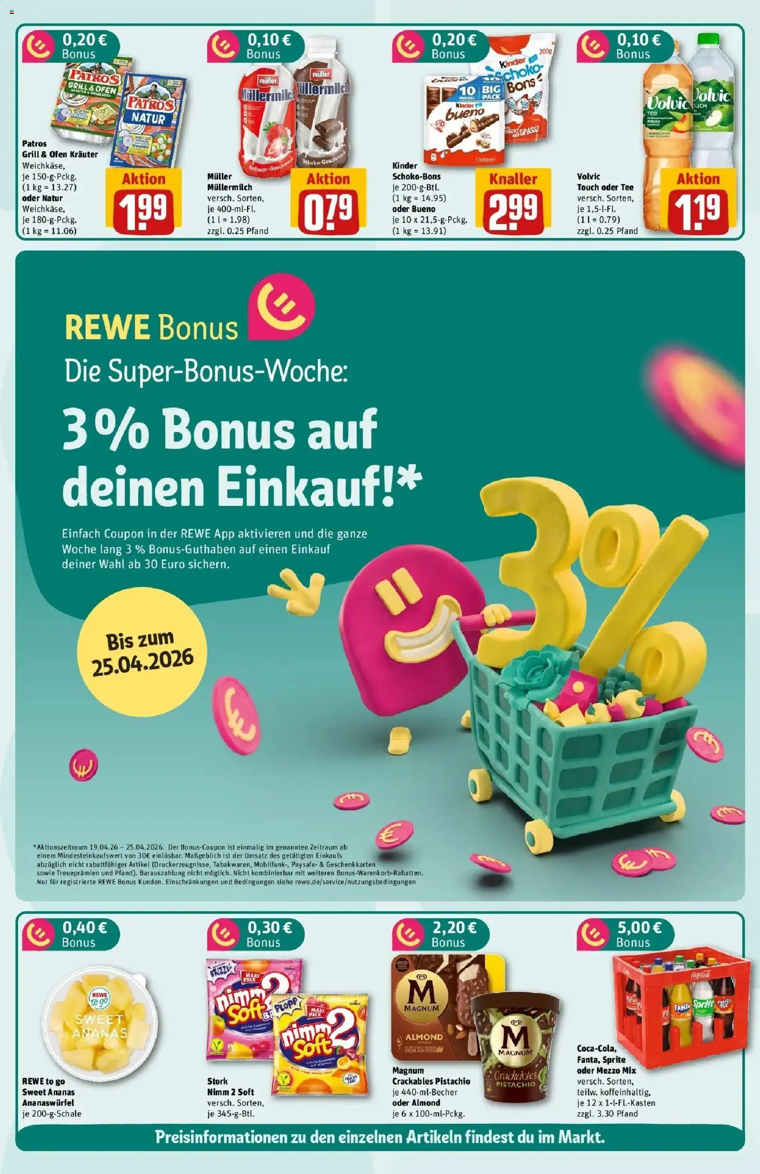 Rewe Prospekt Pegnitz	 – gültig ab 20.04.2026 | Seite: 2 | Produkte: Mezzo mix, Ananas, Müllermilch, Tee
