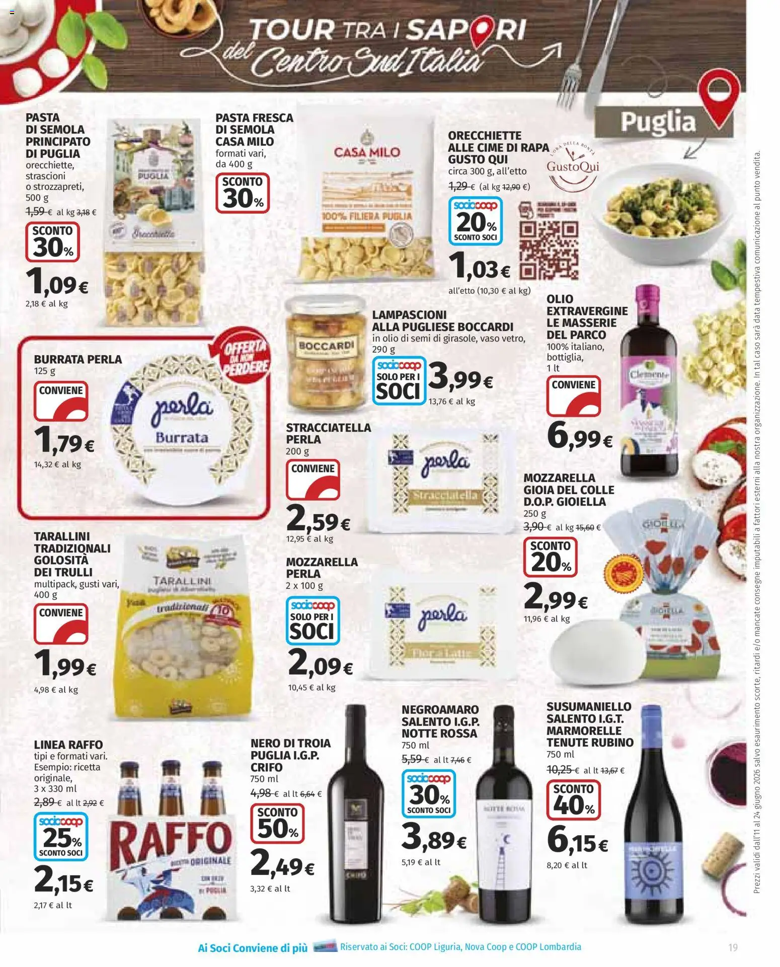 Volantino COOP del 11.06.2026 | Pagina: 19 | Prodotti: Mozzarella, Olio, Orecchiette, Burrata