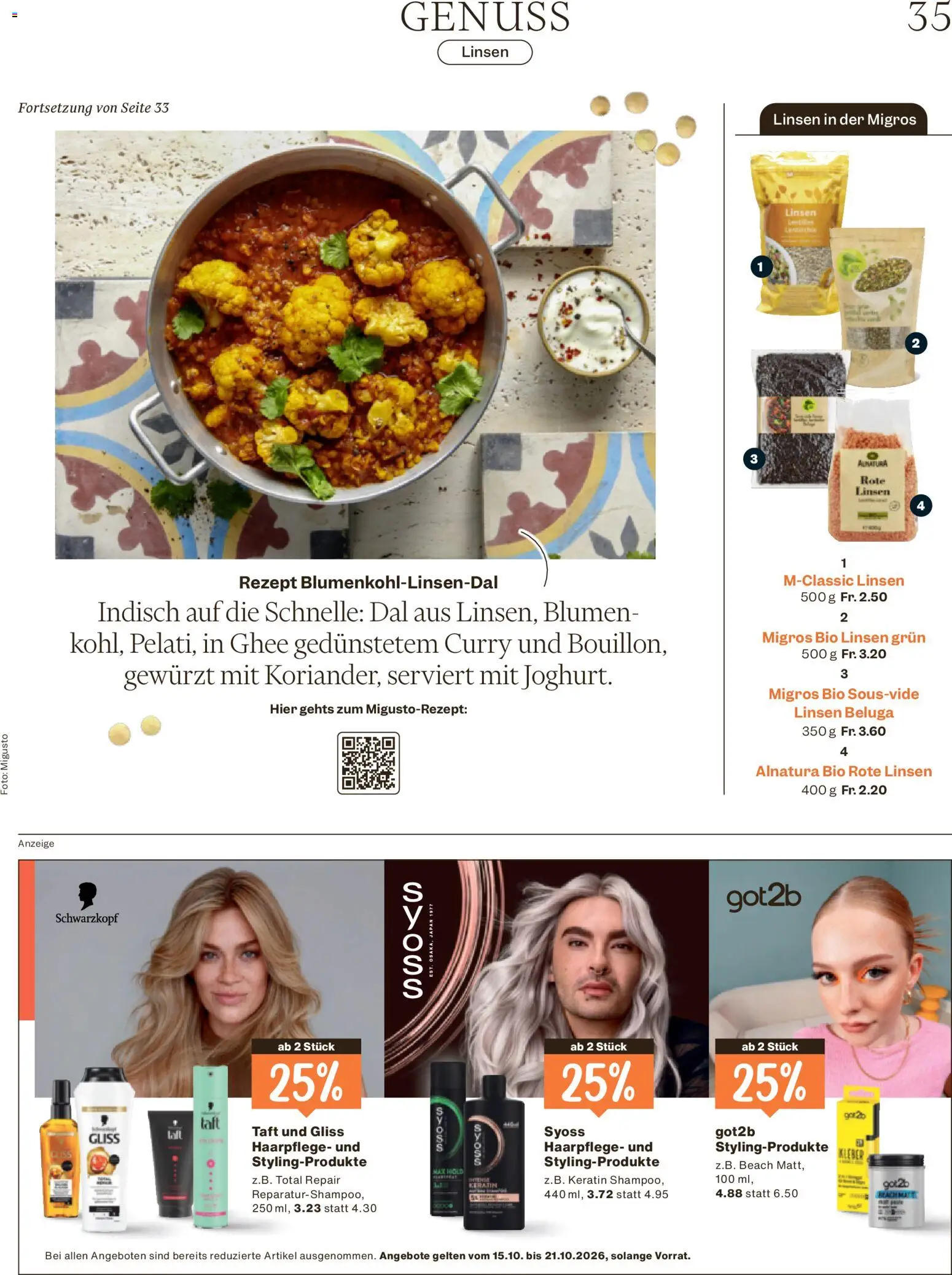 Migros aktionen Magazine – gültig ab 14.10.2026 | Seite: 35