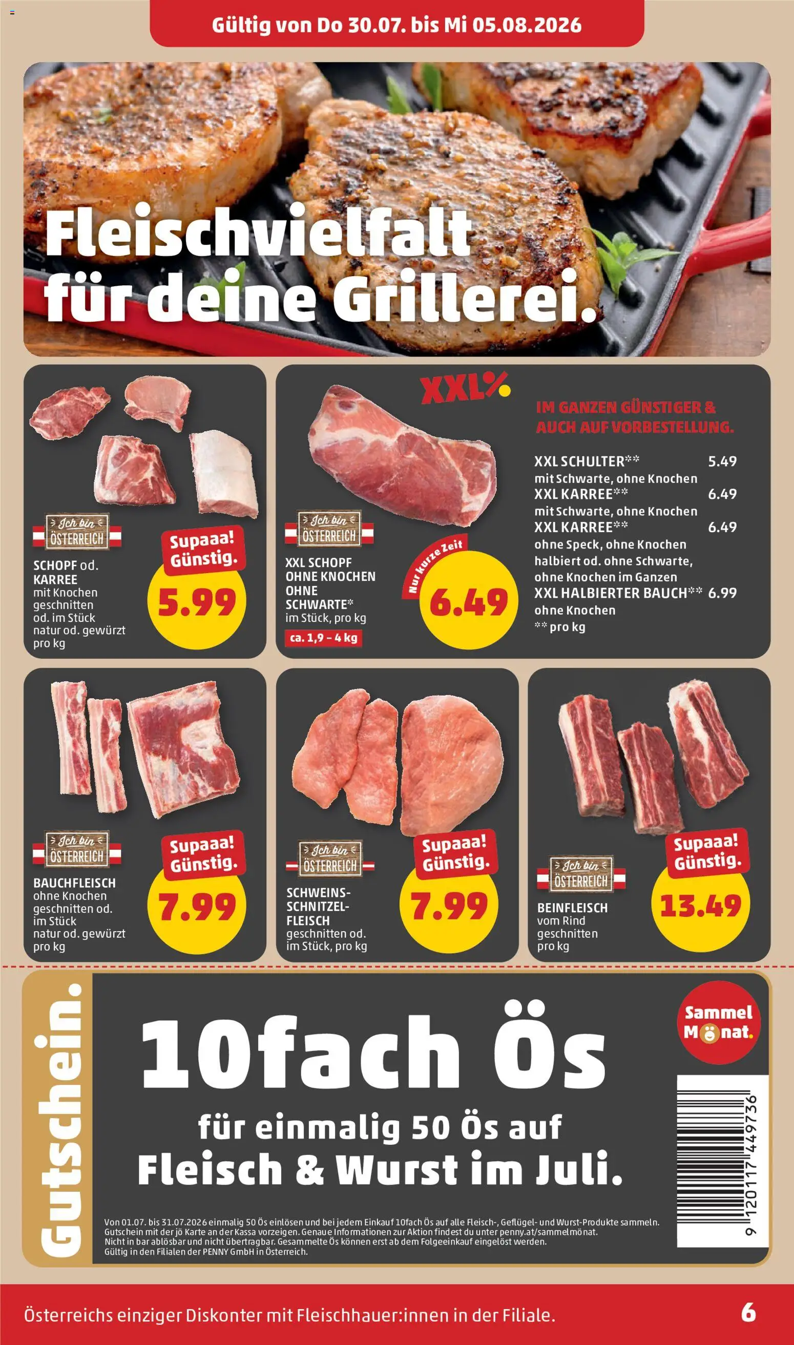 Penny Markt Flugblatt gültig ab 30.07.2026 | Seite: 6 | Produkte: Wurst