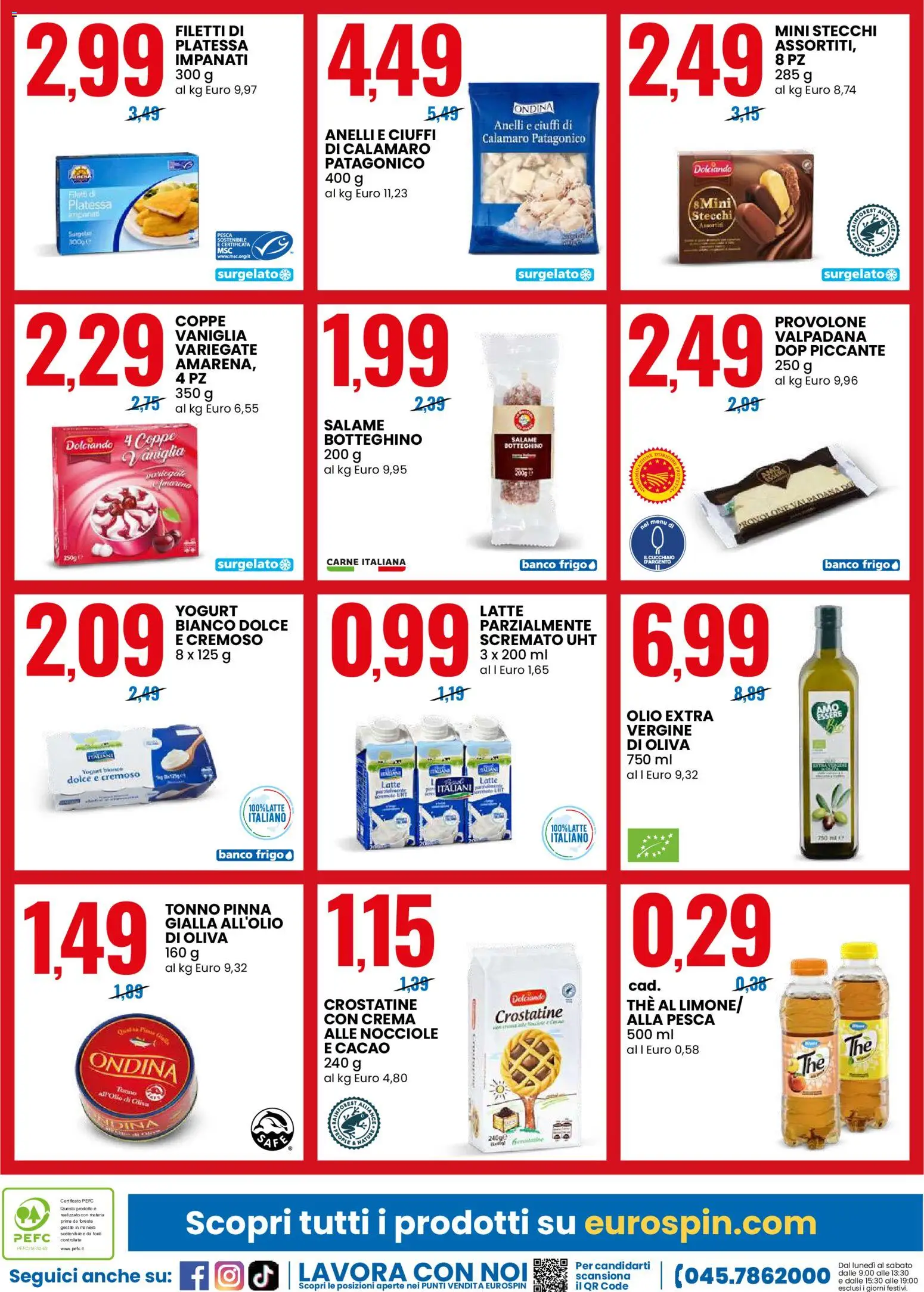 Volantino Eurospin del 01/07/2026 | Pagina: 16 | Prodotti: Latte, Olive, Crostatine, Nocciole