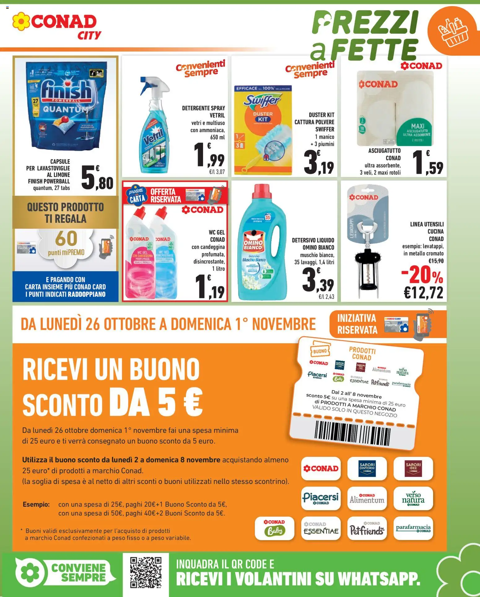 Volantino Conad del 23/10/2026 | Pagina: 5 | Prodotti: Detergente, Limone, Asciugatutto, WC