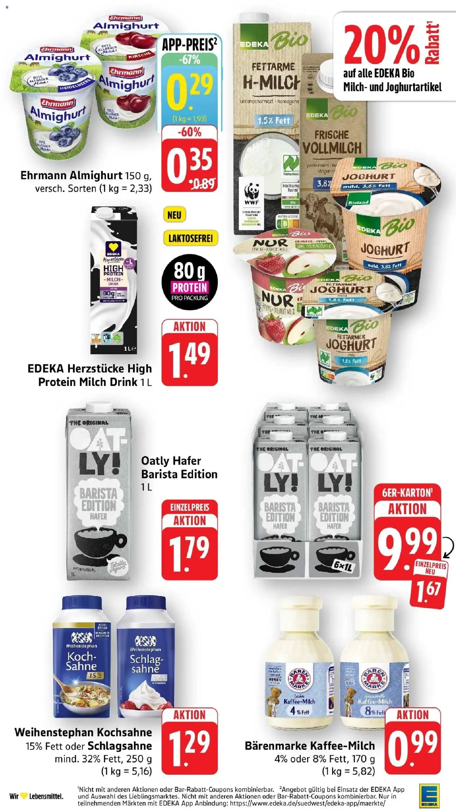 E center Prospekt Nürtingen (ab 28.09.2026) zum Blättern | Seite: 17 | Produkte: Kochsahne, Milch, Joghurt, Oatly