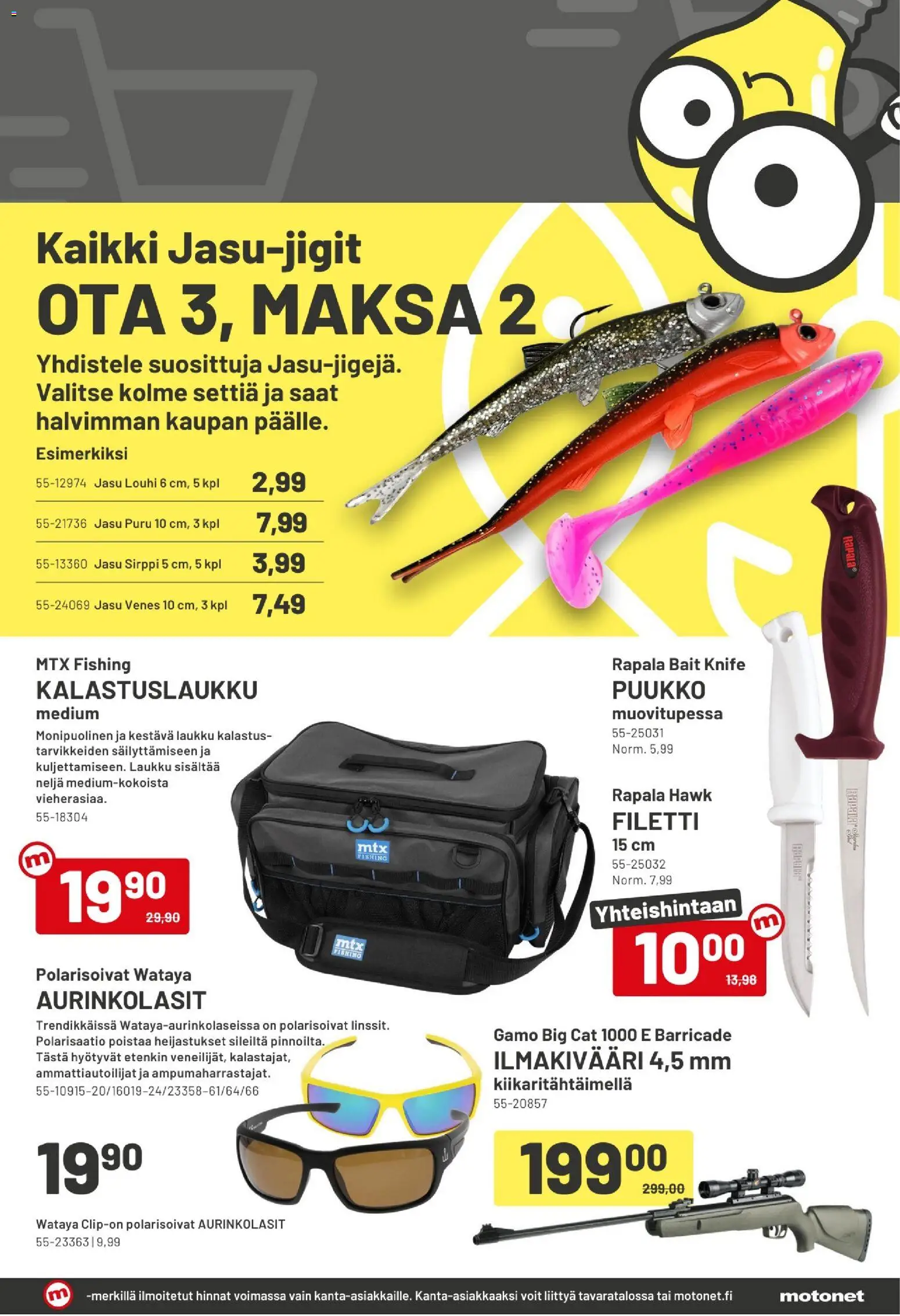 Motonet tarjoukset – voimassa 22.04.2026 alkaen | Sivu: 7 | Tuotteet: Puukko, Laukku, Ilmakivääri, Sirppi