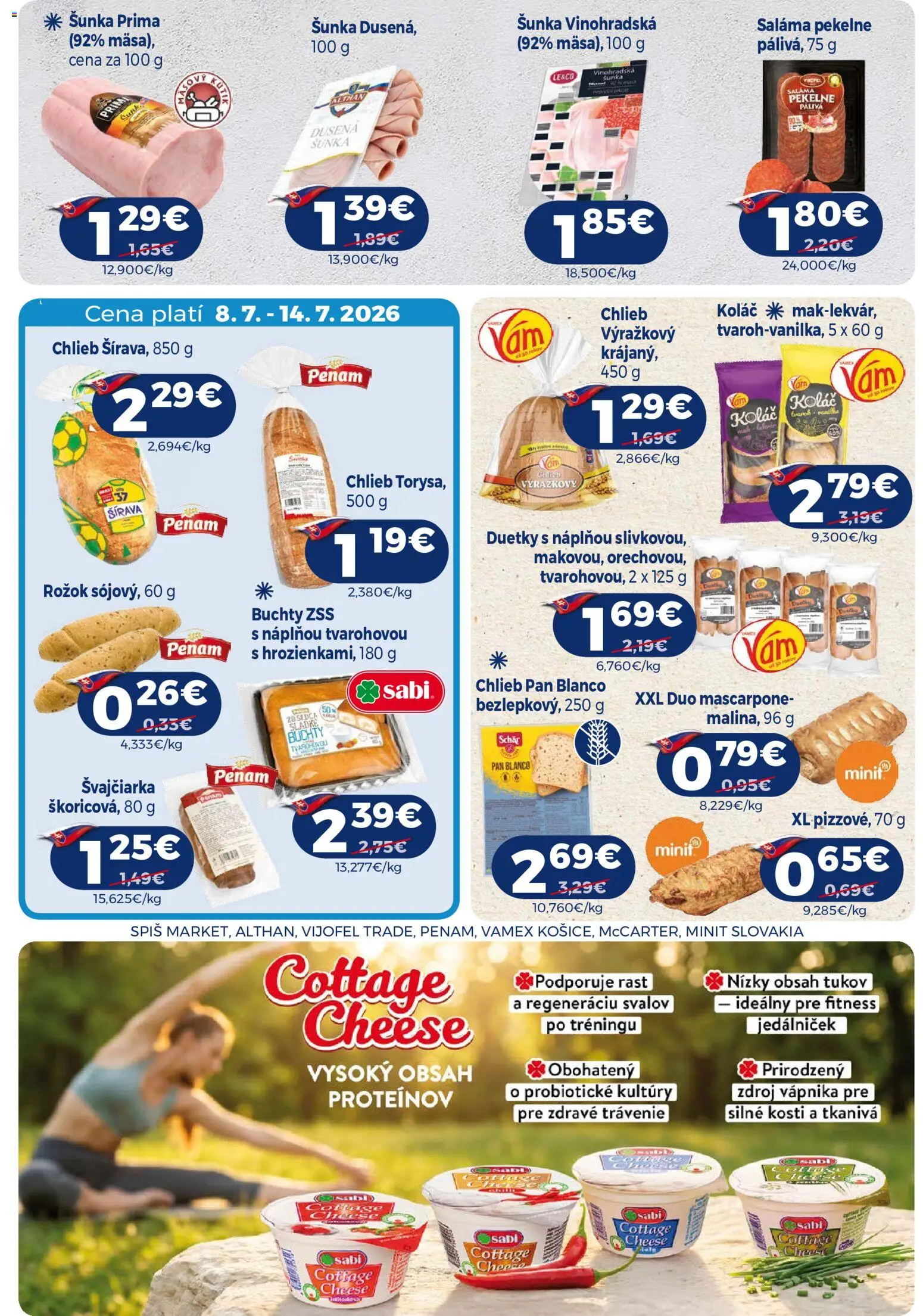 Nové Milk Agro akcie – leták je platný od 08.07.2026 | Strana: 8 | Produkty: Chlieb, Rožok, Koláč, Mascarpone